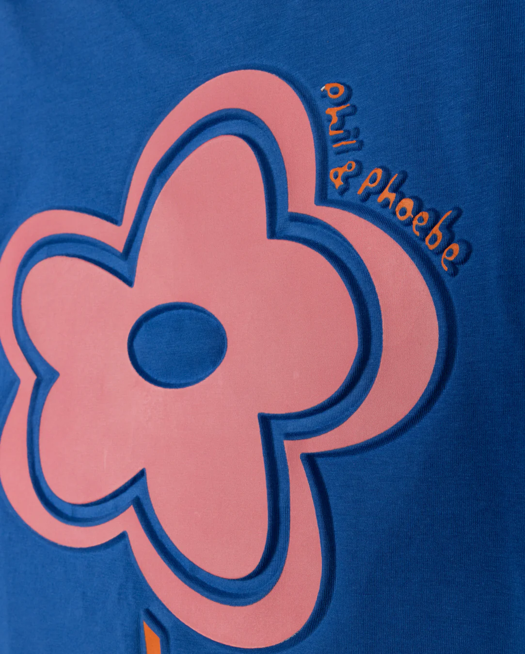 PHIL AND PHOEBE ROYAL BLUE FLOWER STEM T-SHIRT SET - Image 2