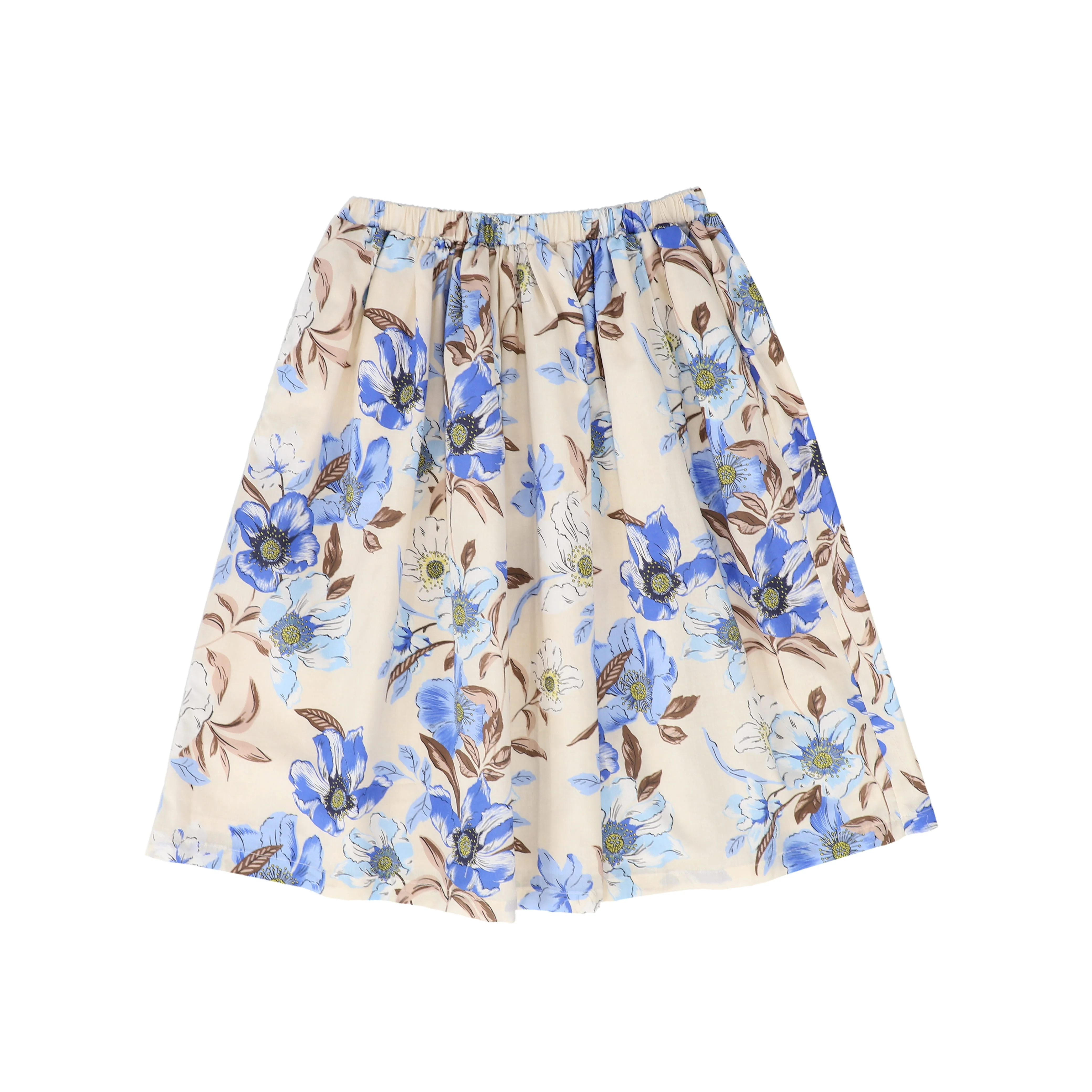 PICCOLA LUDO BIEGE/BLUE FLOWER PRINT SKIRT [FINAL SALE]