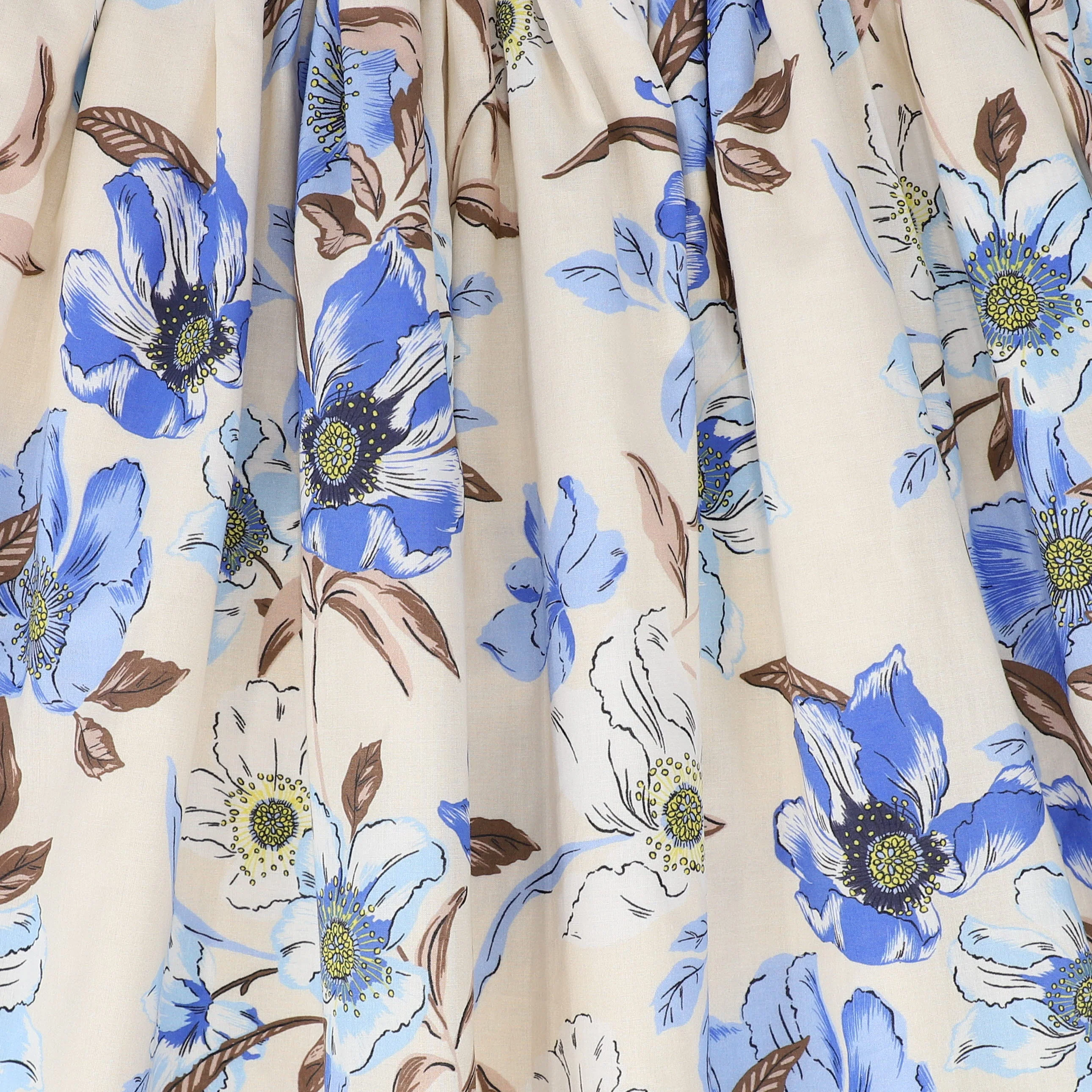 PICCOLA LUDO BIEGE/BLUE FLOWER PRINT SKIRT [FINAL SALE] - Image 3