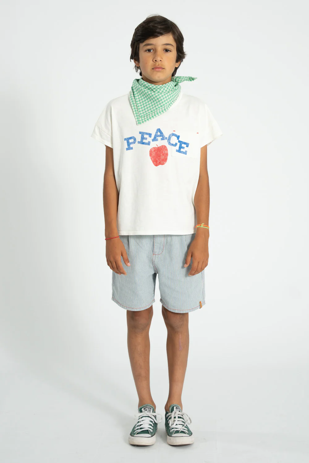 PIUPIUCHICK BLUE STRIPED STITCHED SHORTS - Image 3