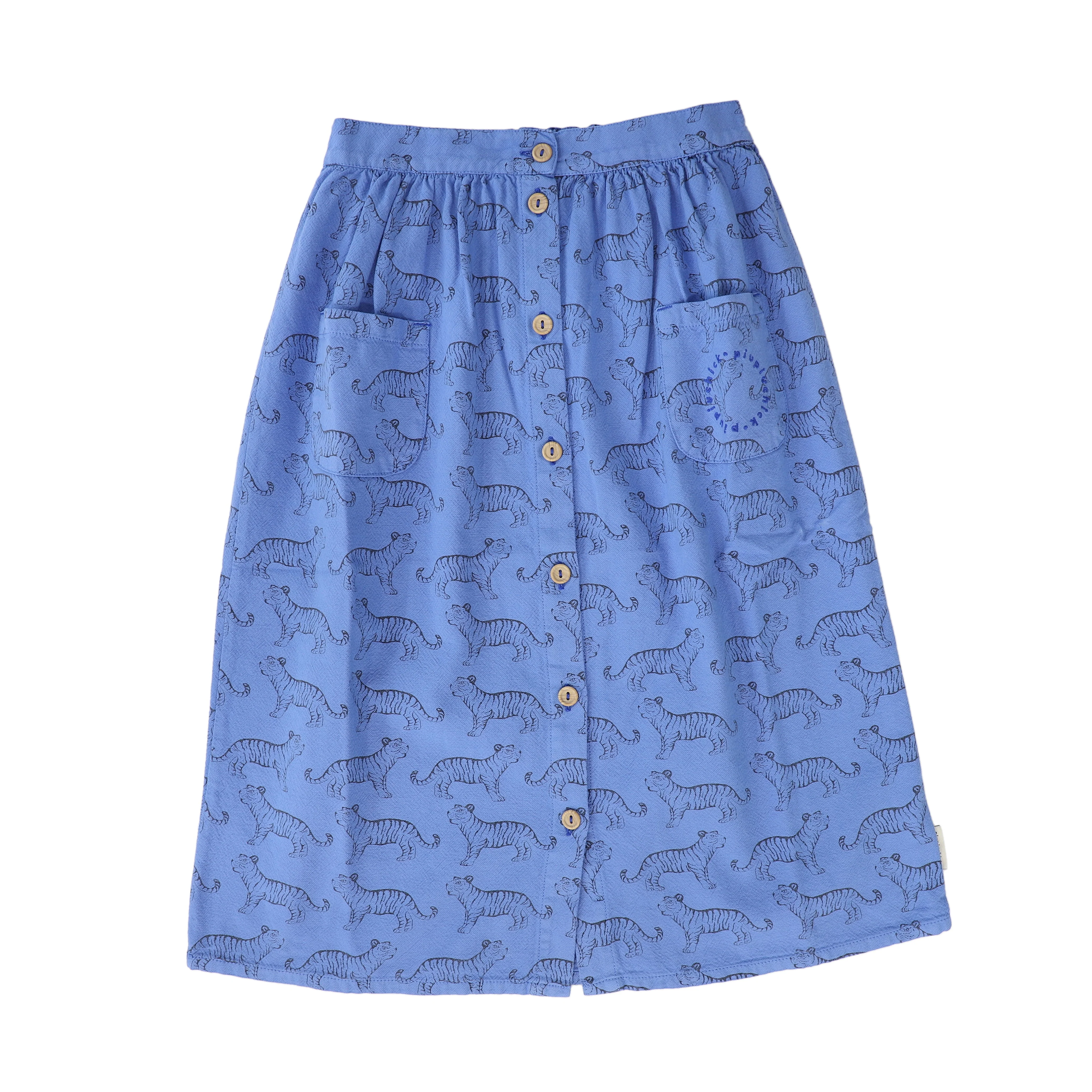 PIUPIUCHICK BLUE TIGER PRINT MIDI SKIRT [FINAL SALE]