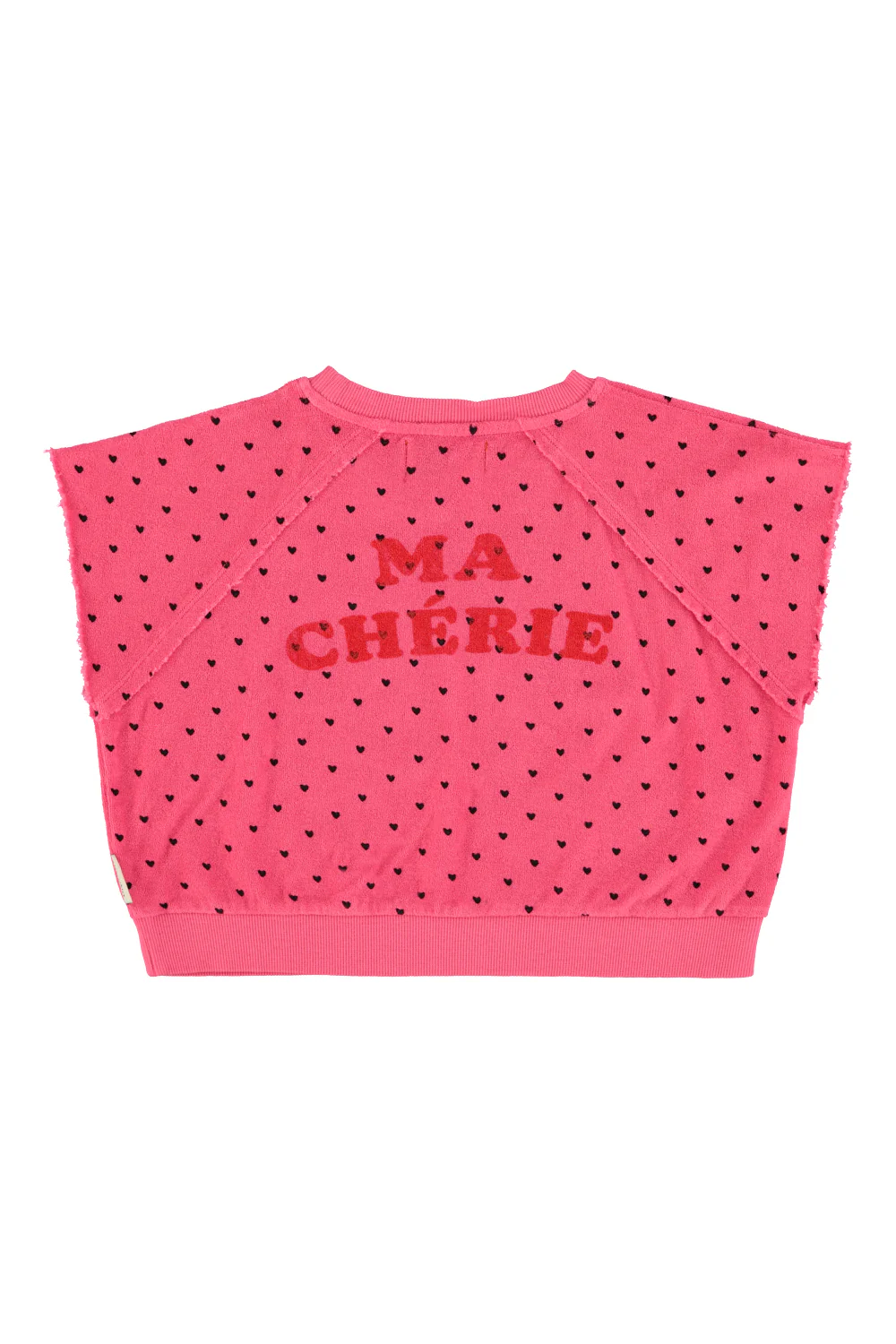 PIUPIUCHICK HOT PINK TERRY HEART PRINT TOP - Image 2