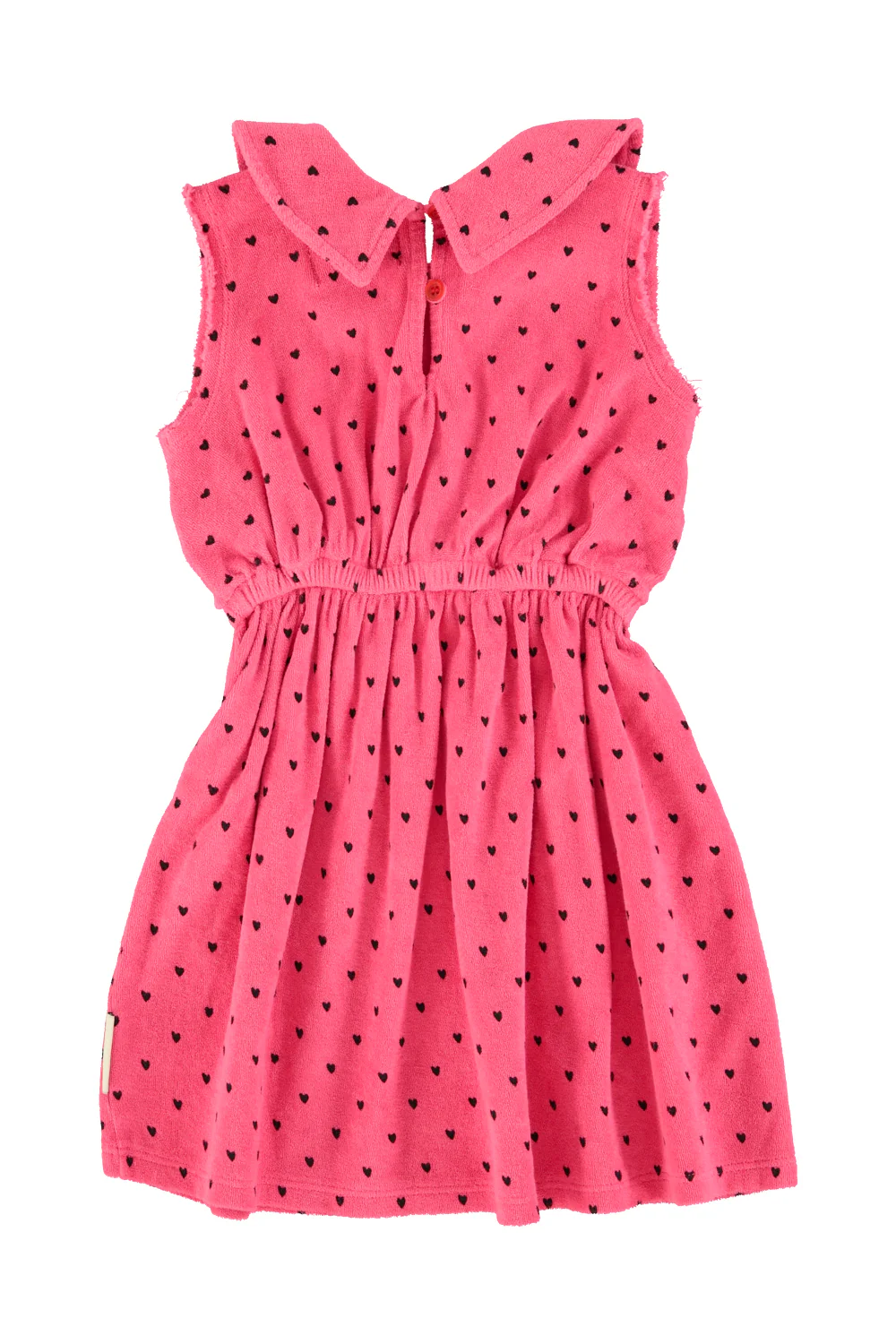 PIUPIUCHICK HOT PINK TERRY HEART PRINT COLLAR JUMPER - Image 2