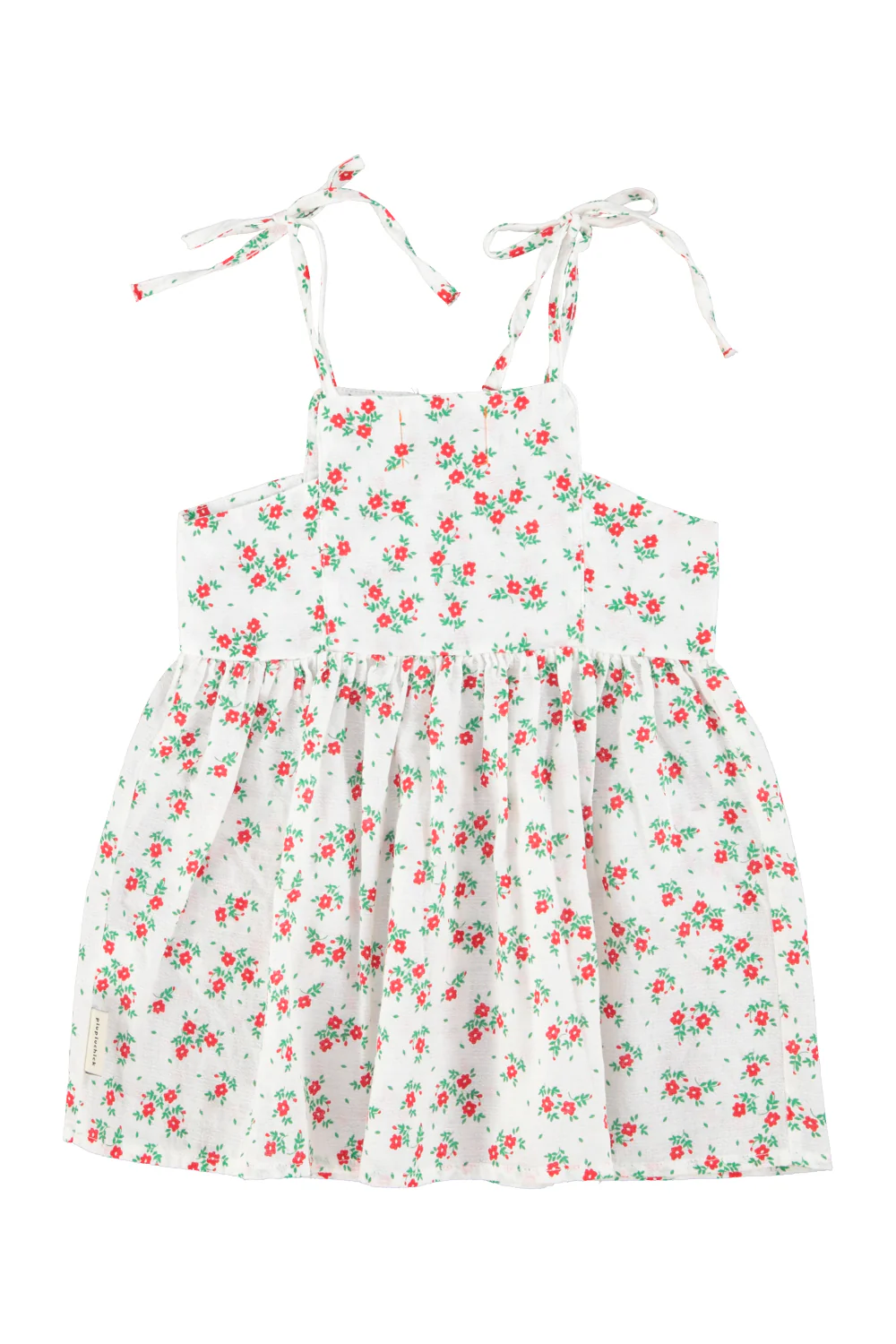PIUPIUCHICK IVORY/RED FLORAL BUTTON JUMPER - Image 2