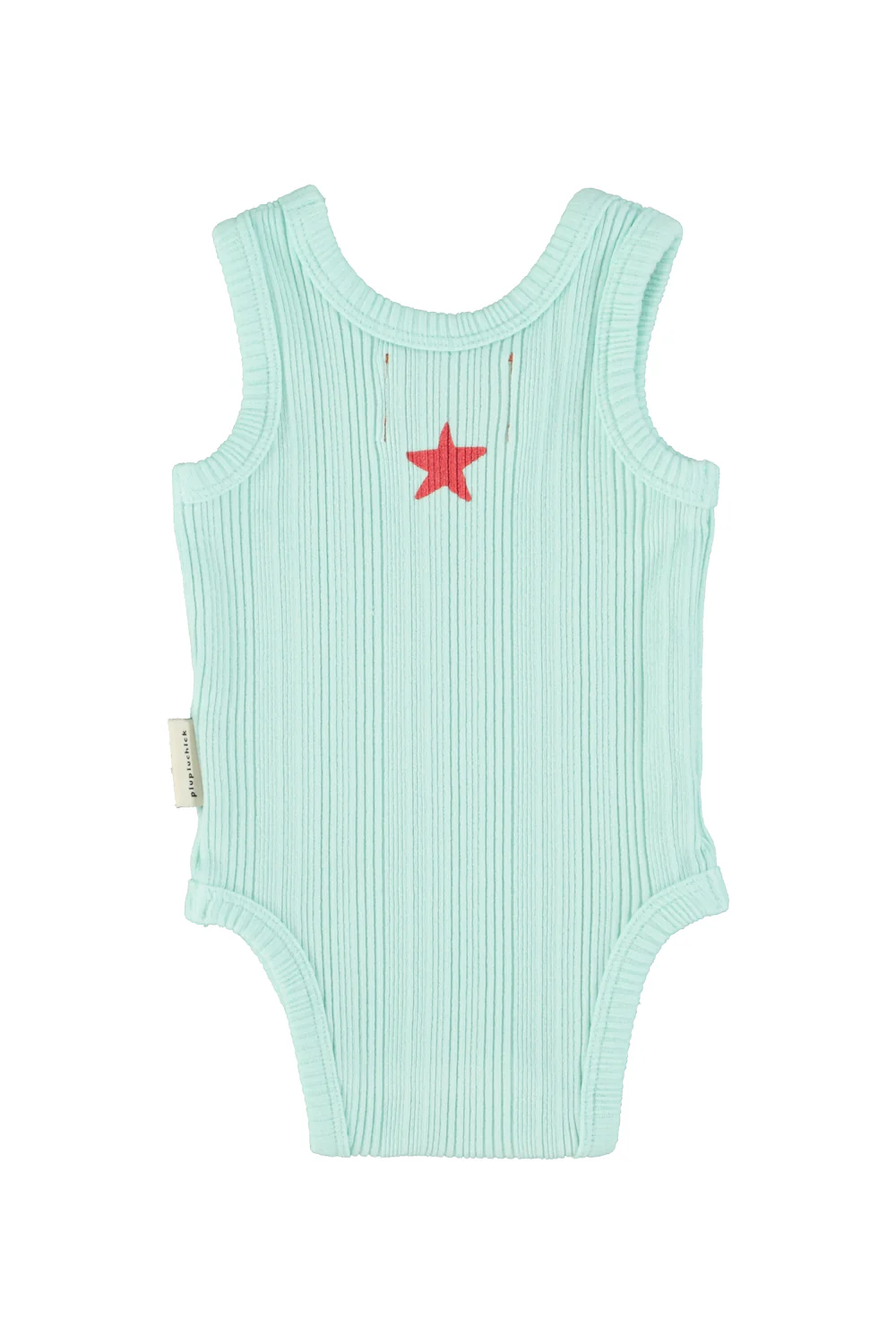 PIUPIUCHICK LIGHT BLUE WORDED ONESIE - Image 2