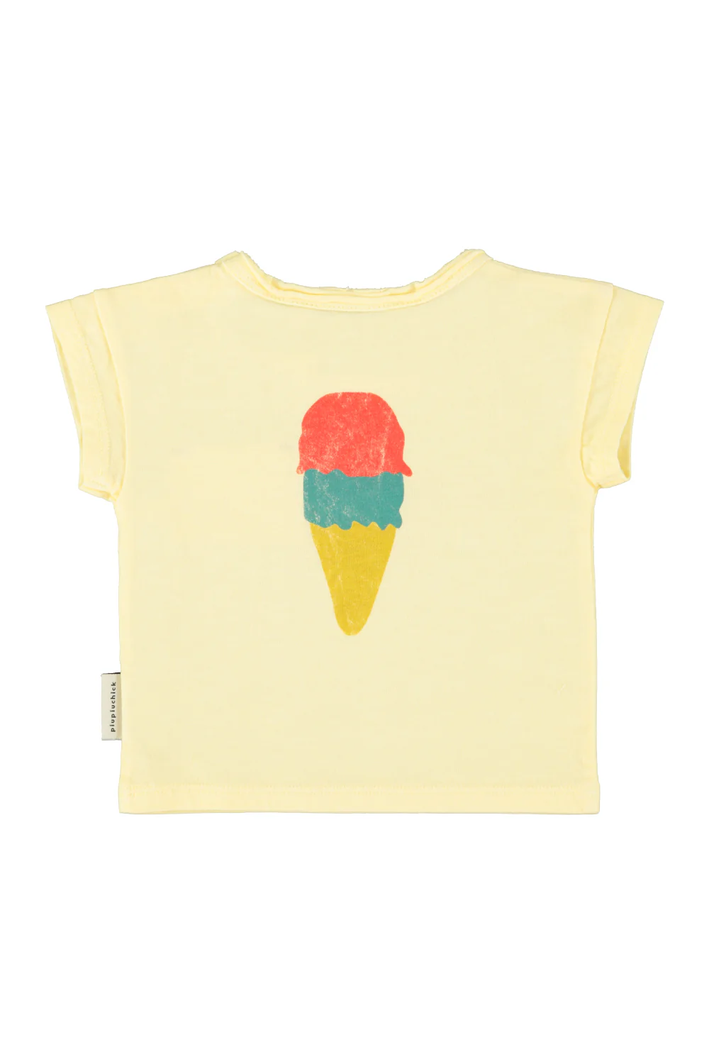 PIUPIUCHICK PALE YELLOW WORDED T-SHIRT - Image 2