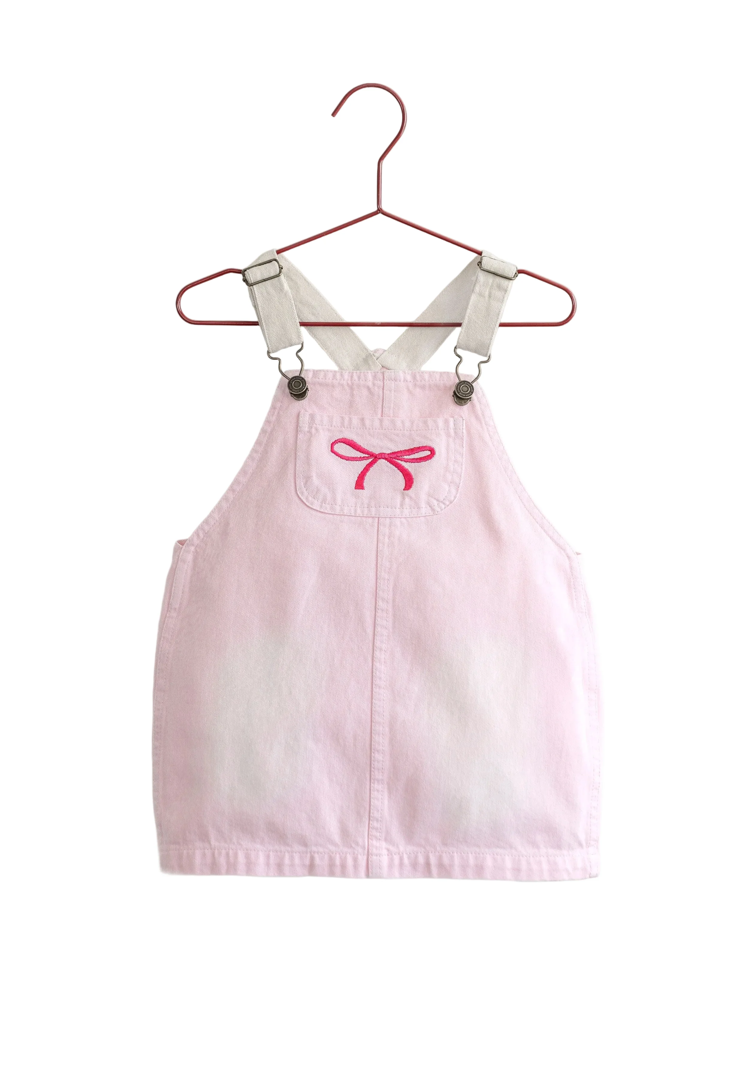 PLEASE MOM PINK DENIM BOW BARREL JUMPER