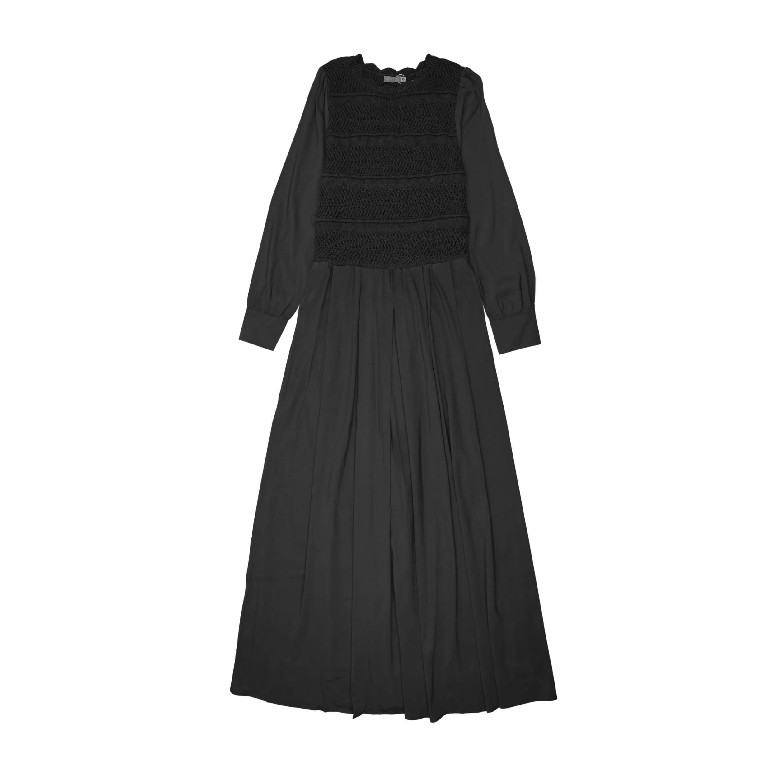 PRAIRIE BLACK KNIT OVERLAY MAXI DRESS [FINAL SALE]