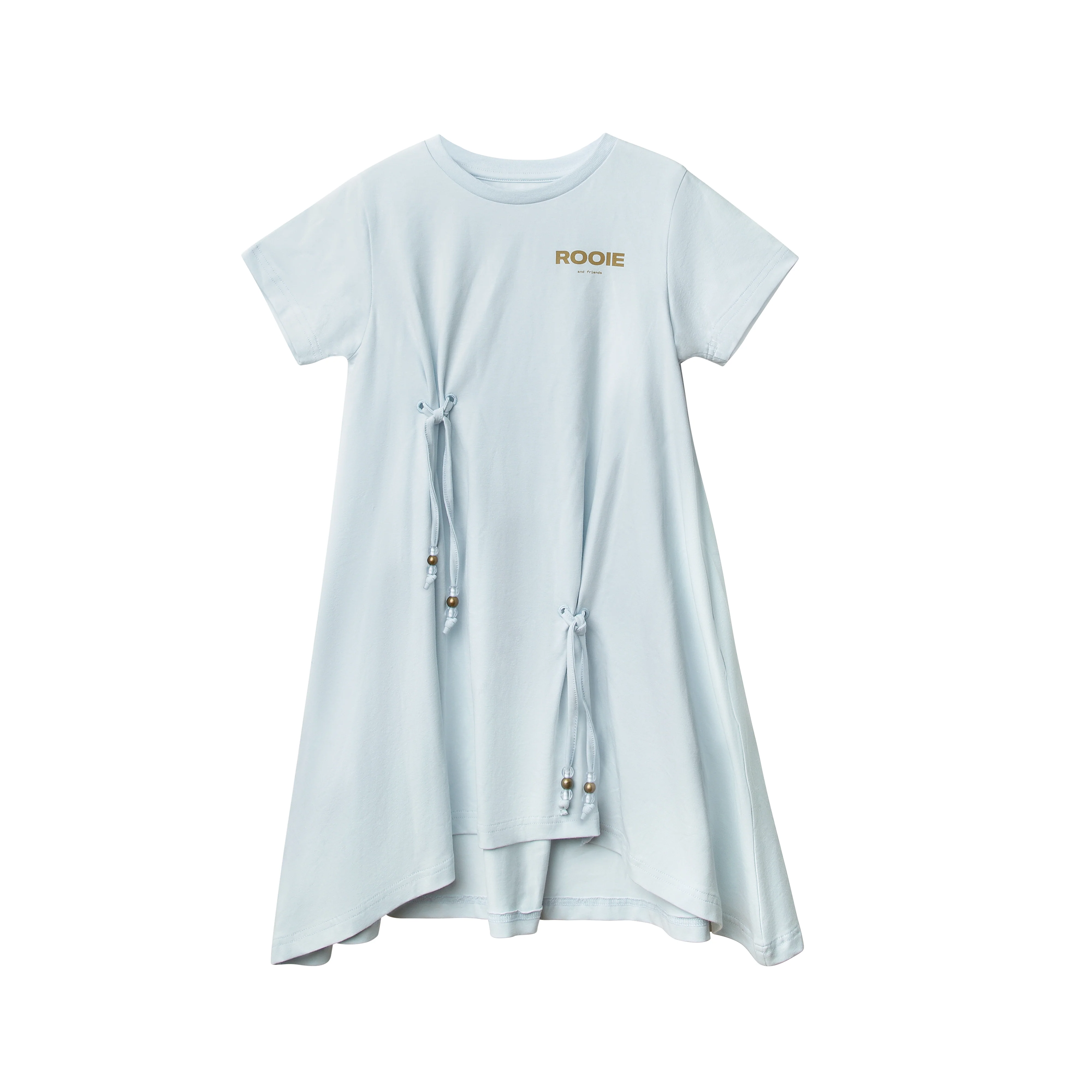 ROOIE AND FRIENDS BLUE GATHERED TIE DRESS
