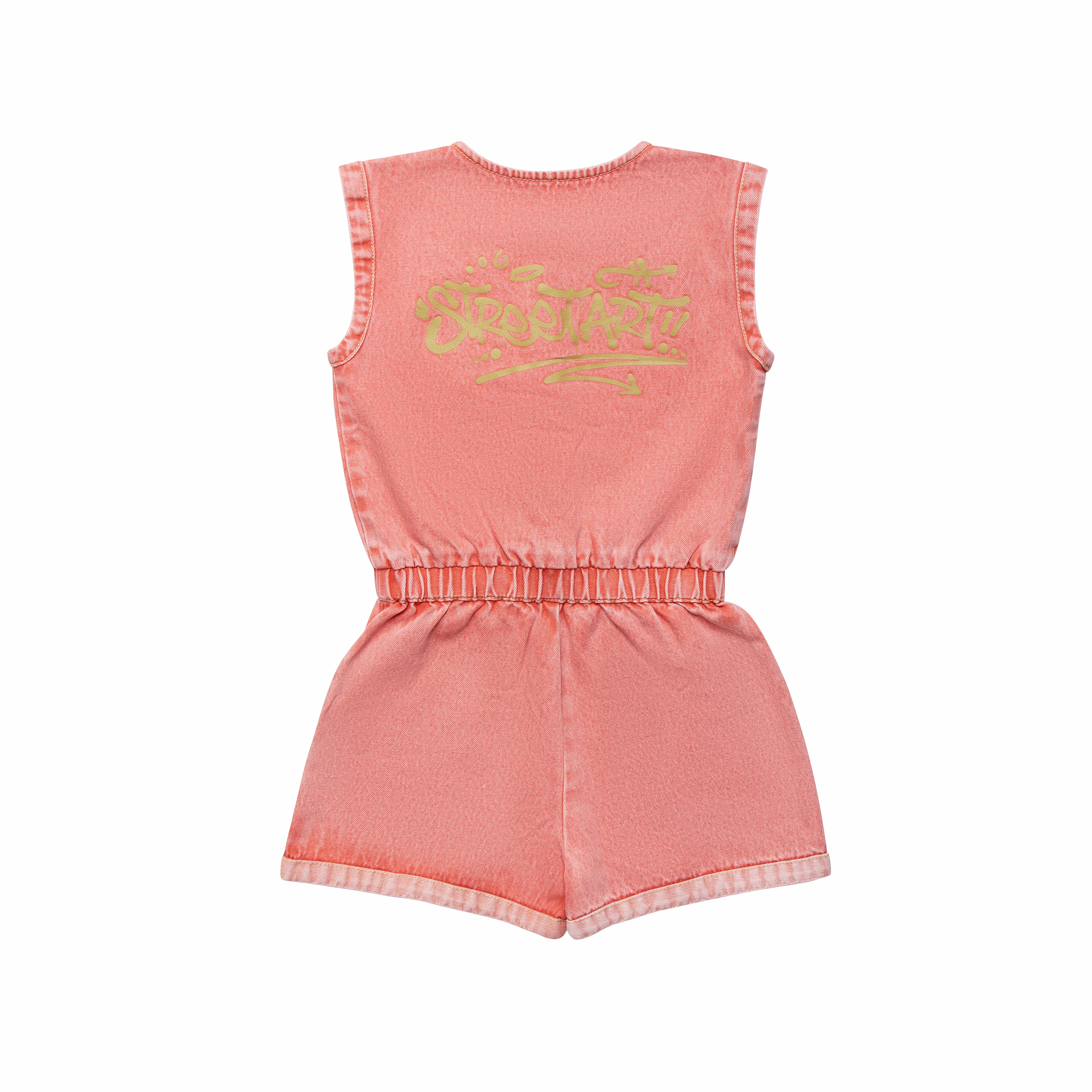 ROOIE AND FRIENDS CORAL DENIM SEAM ROMPER - Image 2