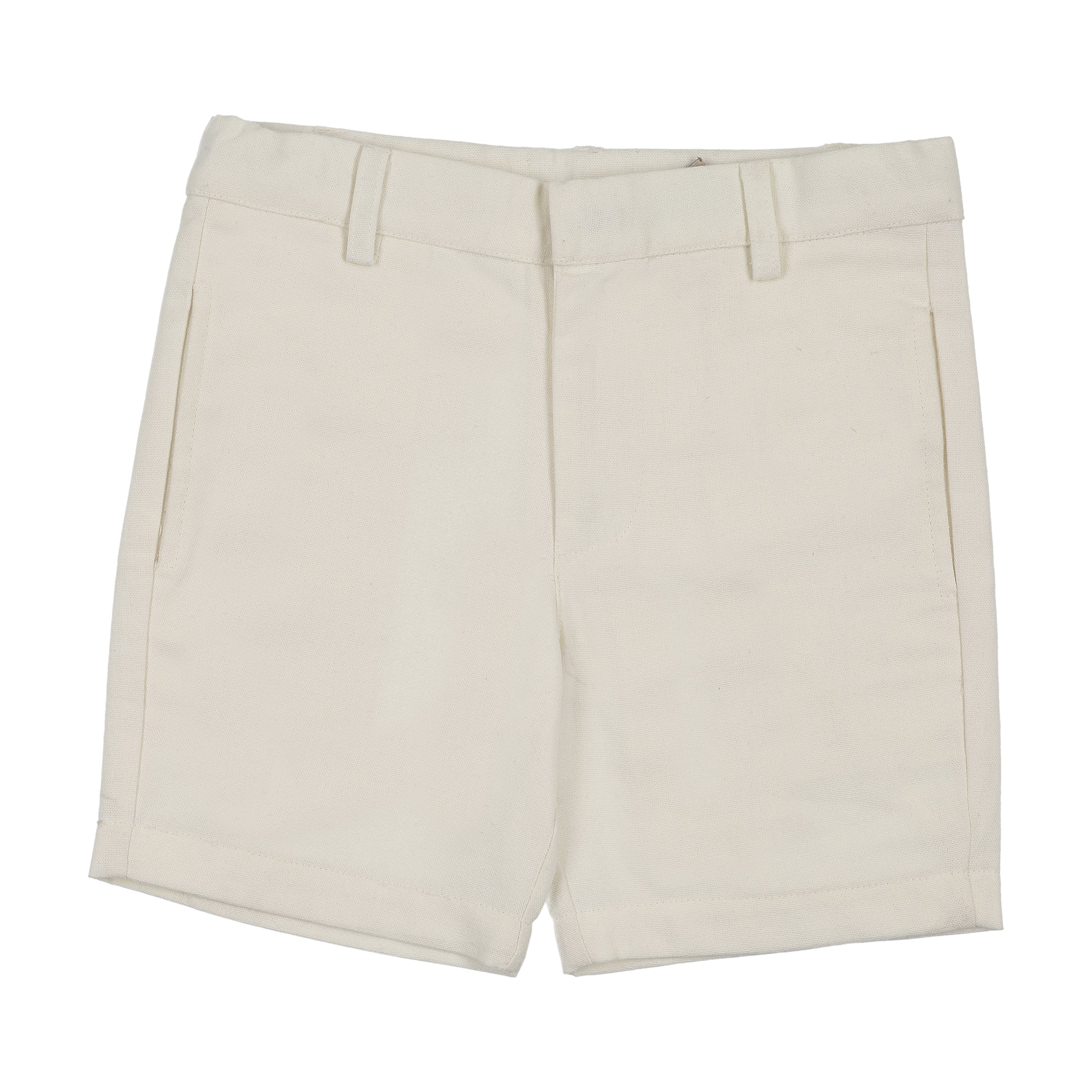 SWEET THREADS OFF WHITE TEXTURED SHORTS