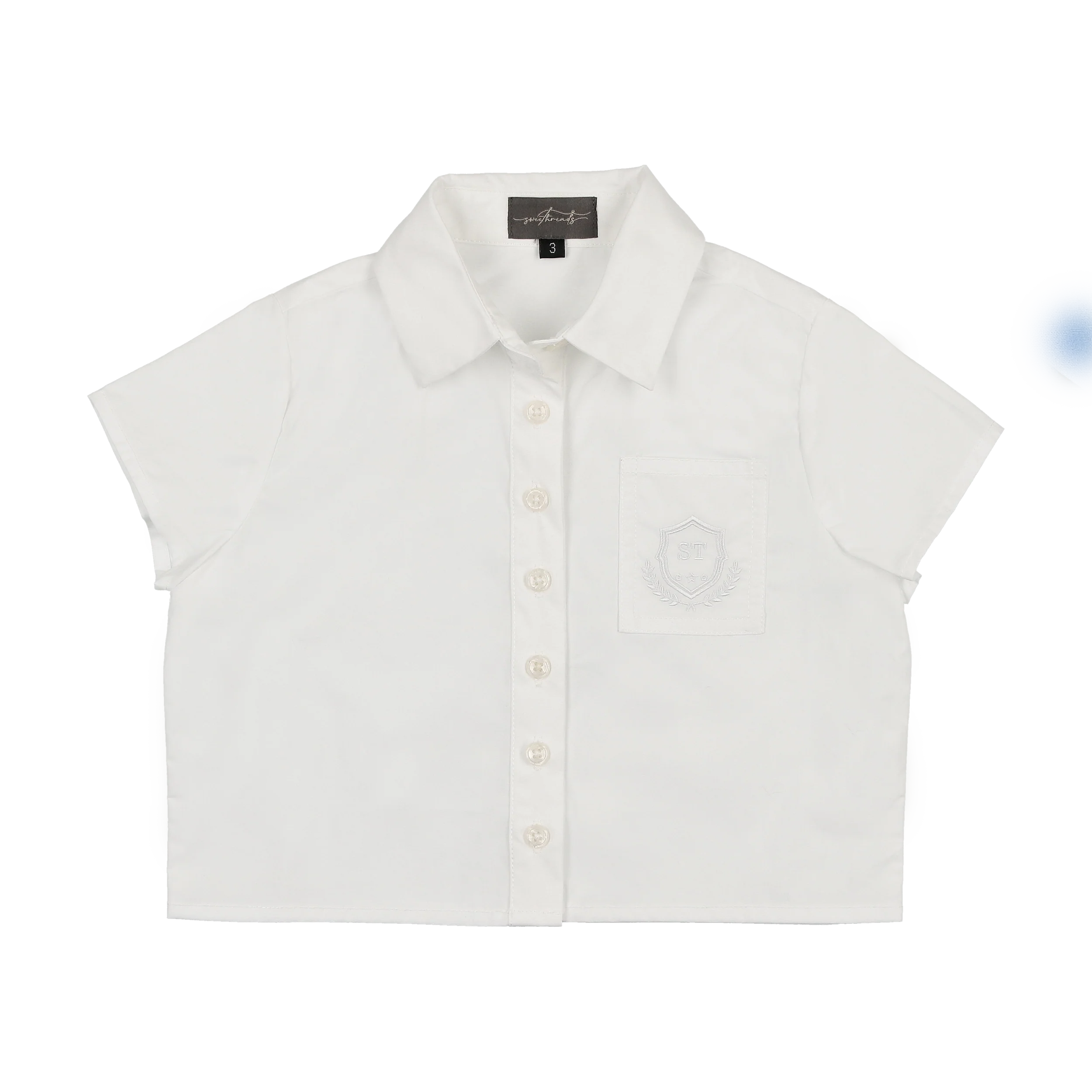 SWEET THREADS WHITE EMBROIDERED POCKET SHIRT [FINAL SALE]