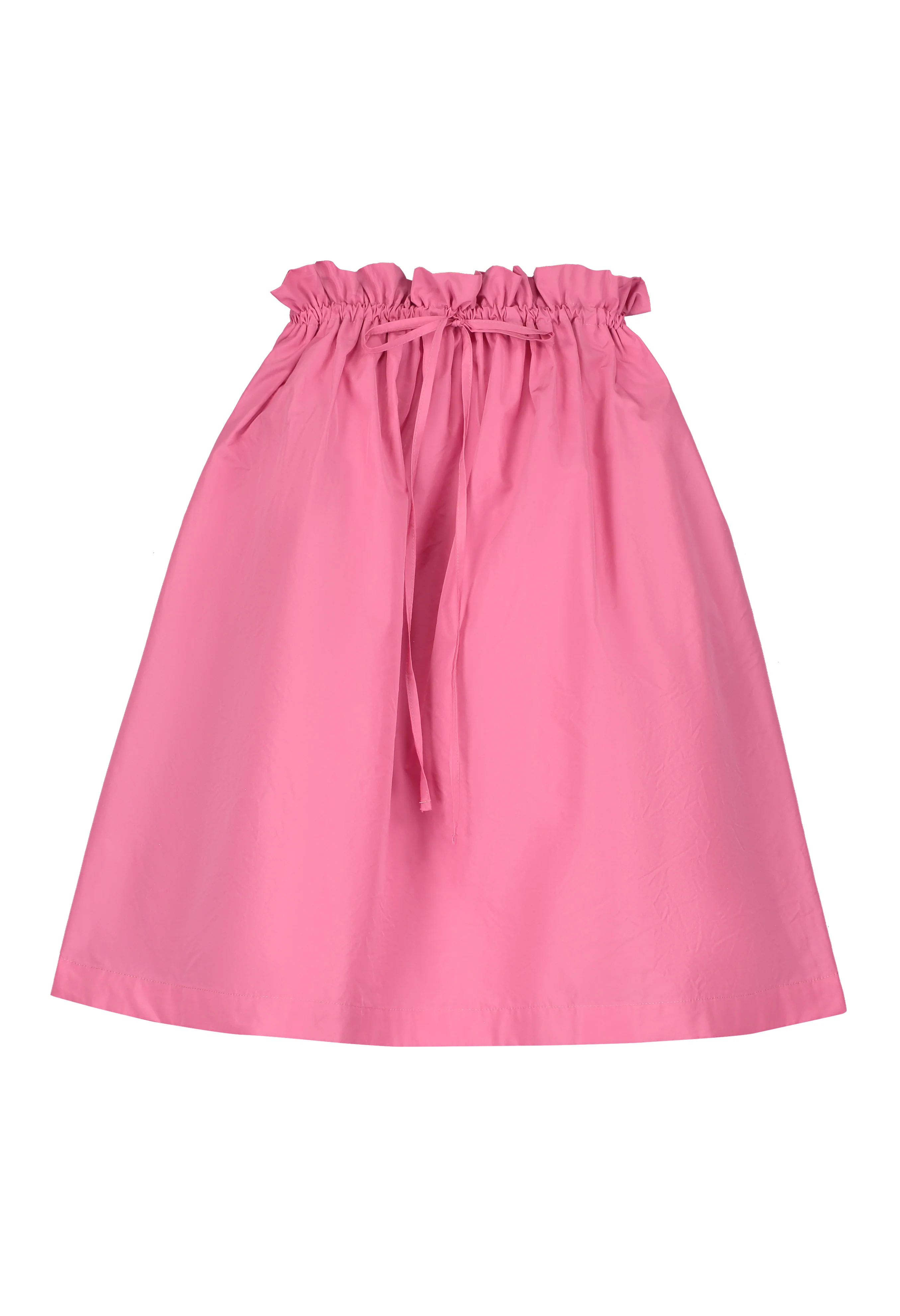 TANGERINE PINK DRAW STRING WASTED TAFFETA SKIRT