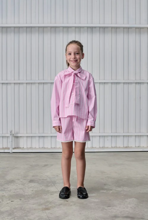 TANGERINE PINK TIE-NECK BLOUSE - Image 3