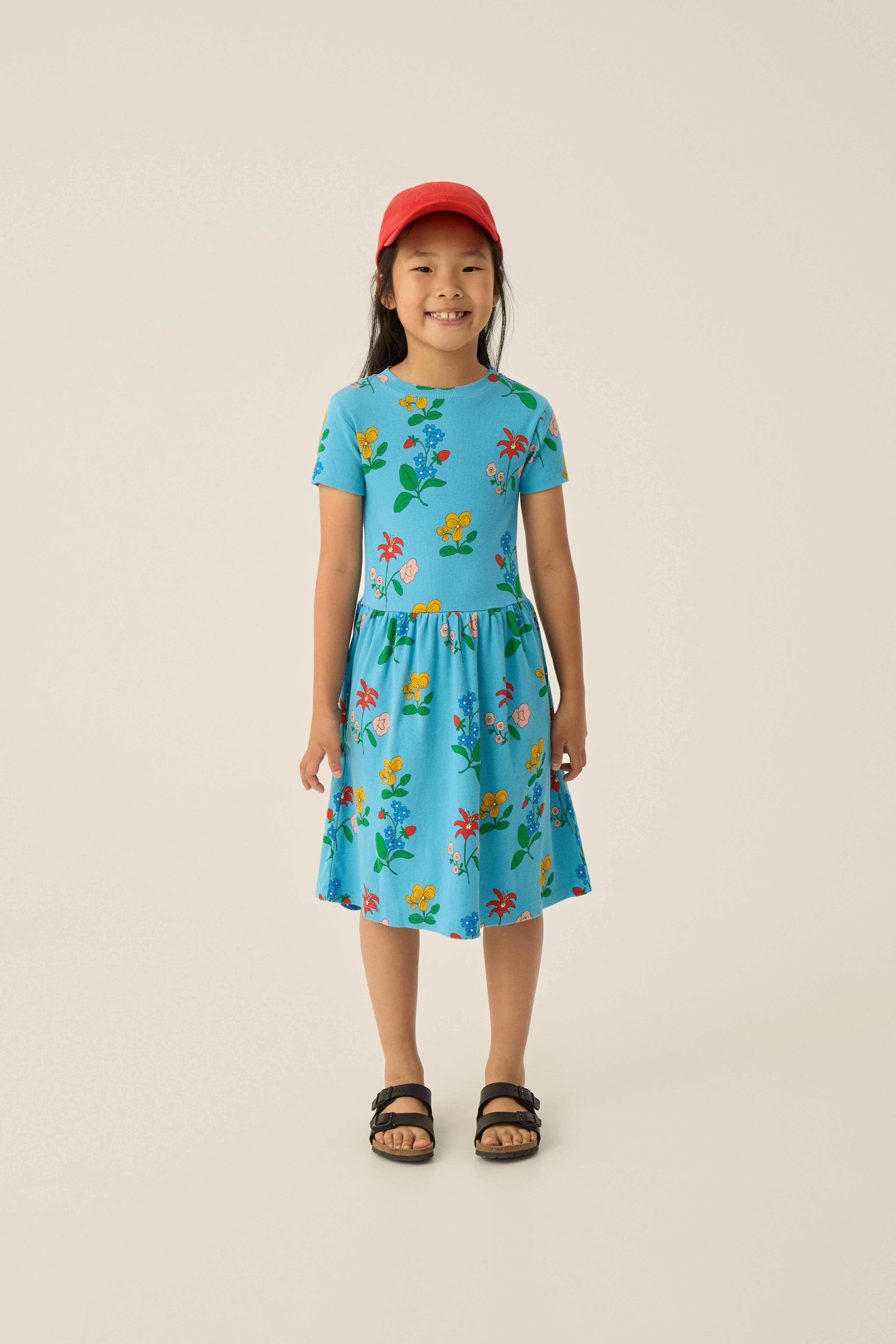 THE CAMPAMENTO BLUE FLORAL RIBBED SS TEE - Image 2