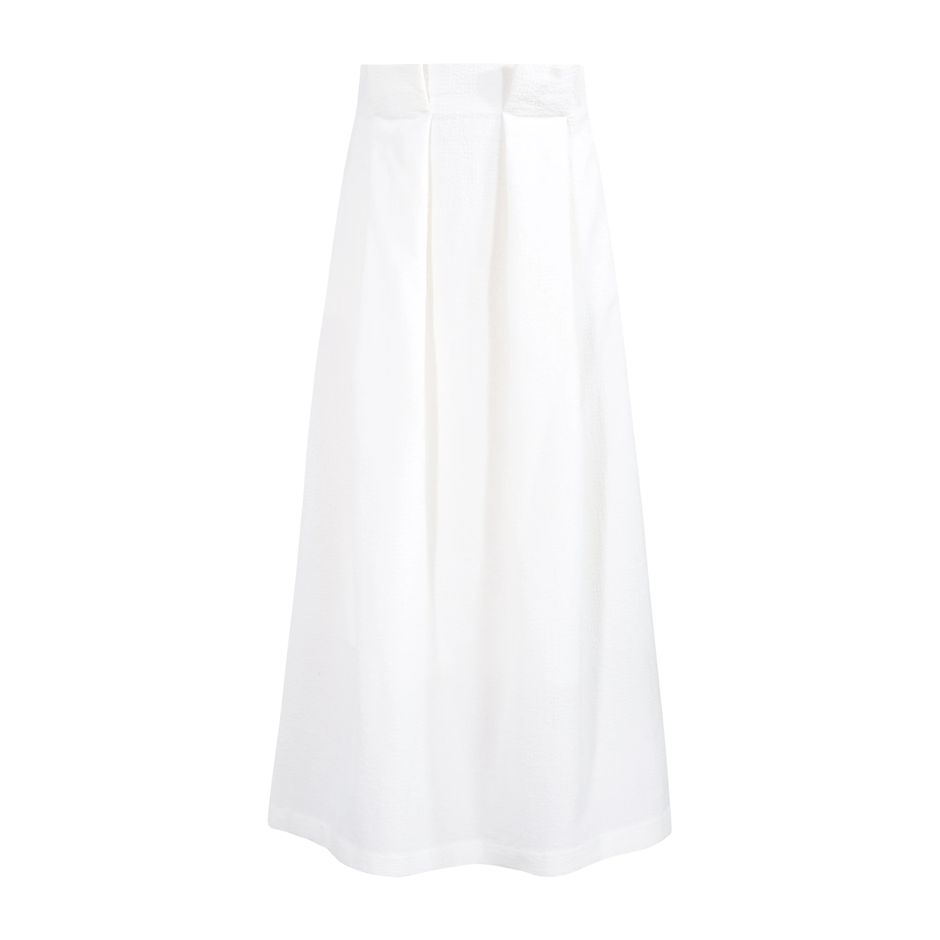 TNTRM OFF WHITE TEXTURED PLEAT SKIRT