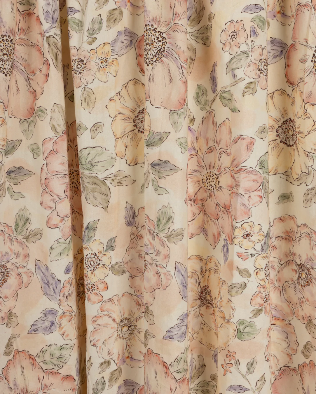 TUSTELLO PALE PINK FLORAL GATHERED WAIST SKIRT - Image 2