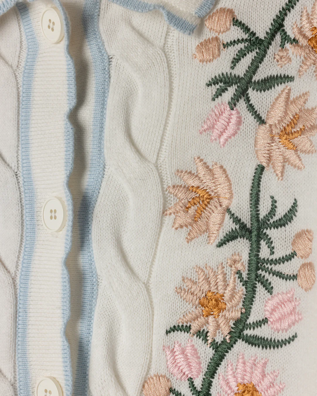 TUSTELLO MULTI EMBROIDERED FLORAL KNIT CARDIGAN - Image 2