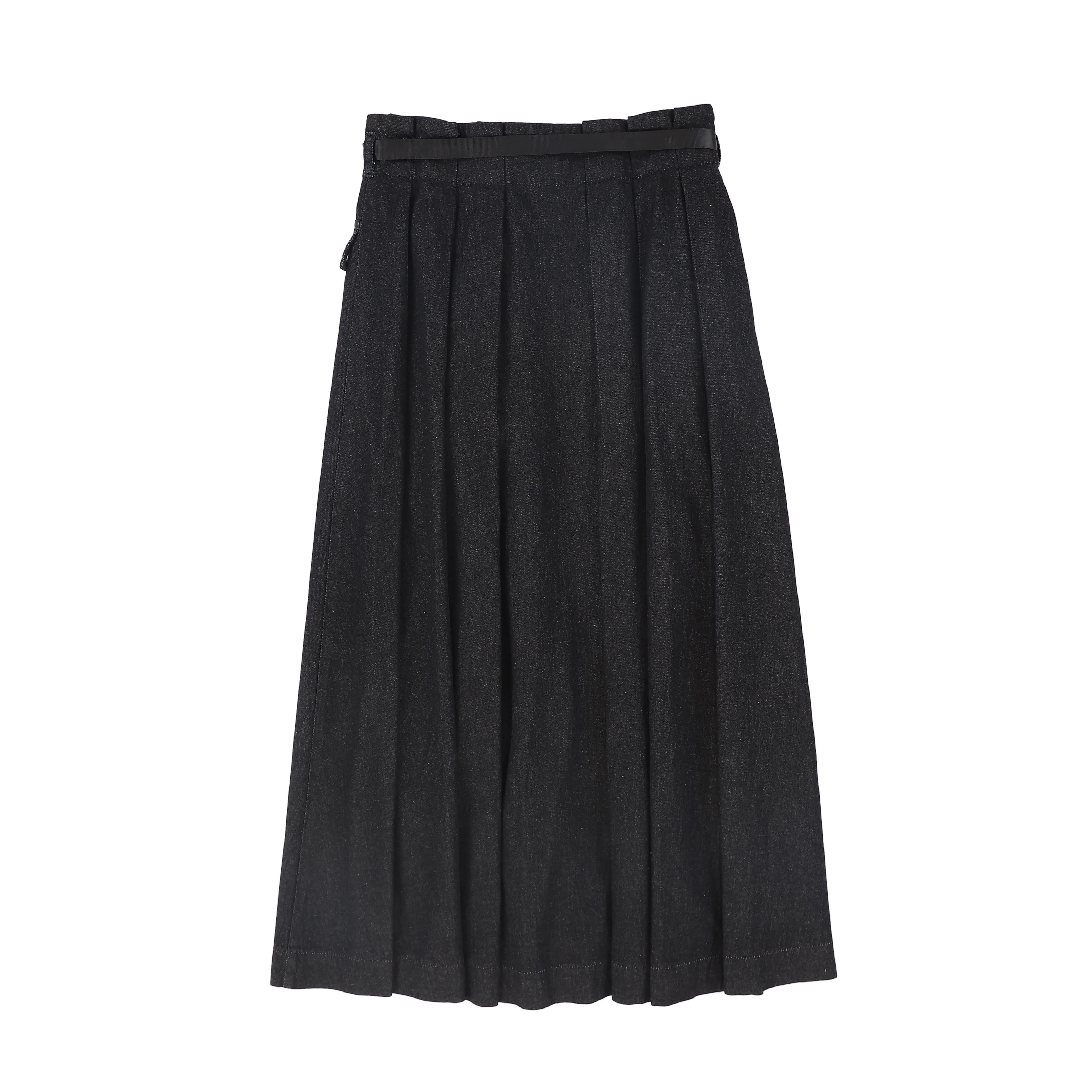 VALENTINA BLACK DENIM CARGO POCKET PLEAT SKIRT - Image 2
