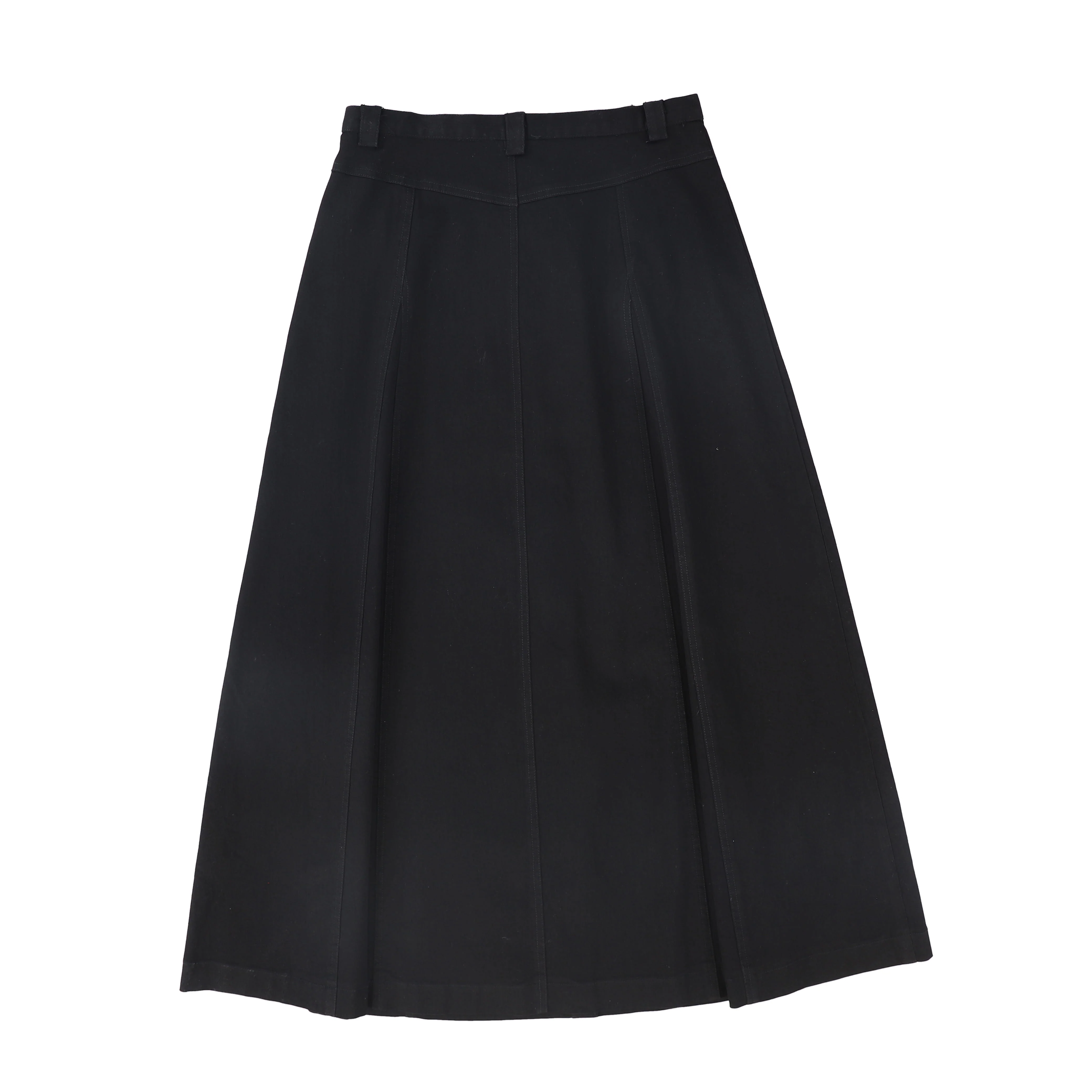 VALENTINA BLACK DENIM PANELED BUTTON SKIRT - Image 2