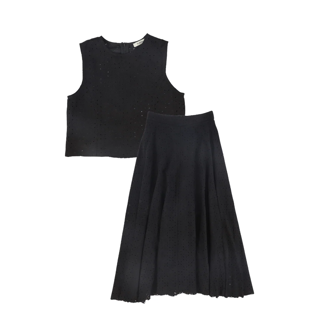 VALENTINA BLACK FLOWER CUTOUT SET [FINAL SALE]