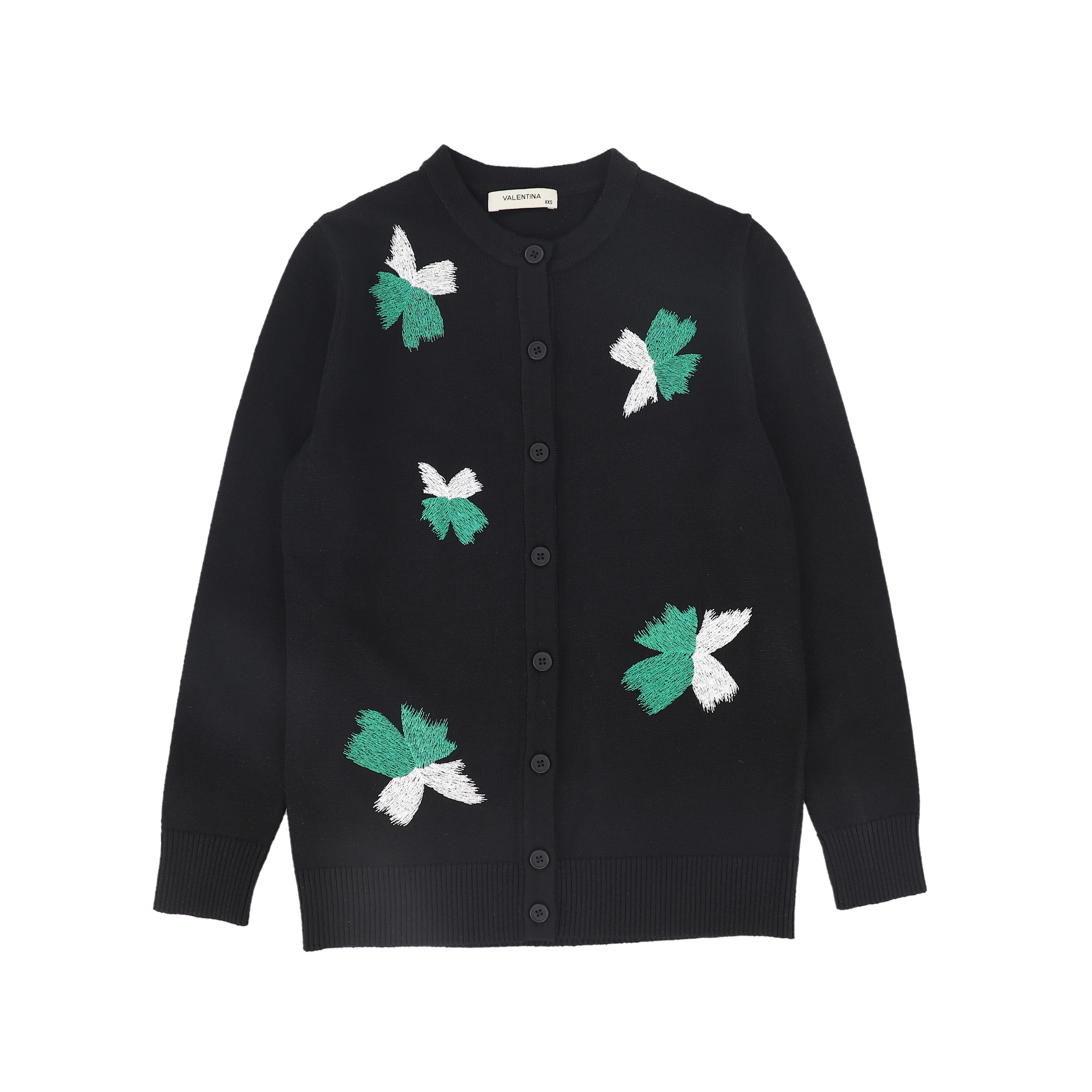 VALENTINA BLACK SCATTERED EMBROIDERY CARDIGAN [FINAL SALE]