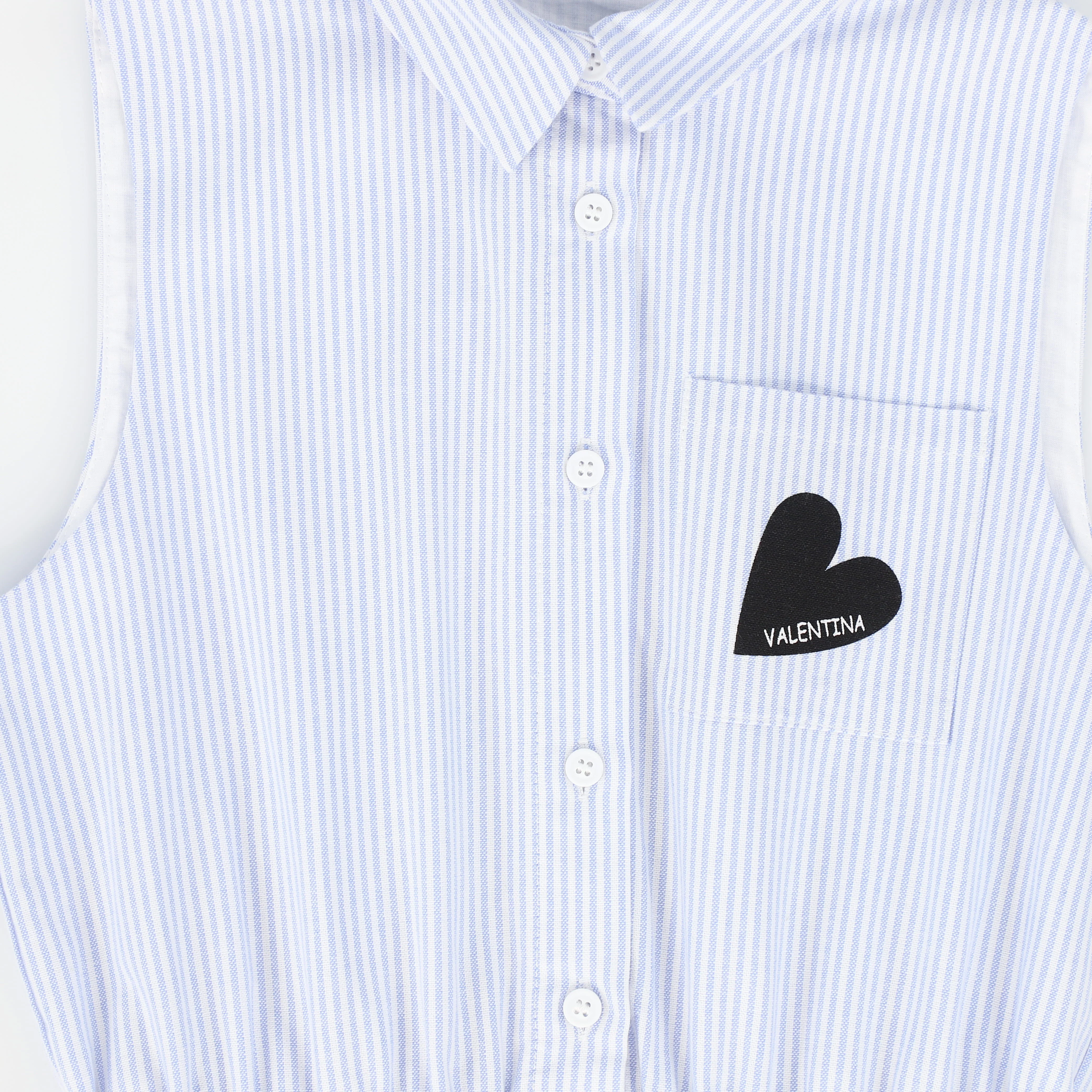 VALENTINA BLUE STRIPE LOGO COLLAR JUMPER - Image 4