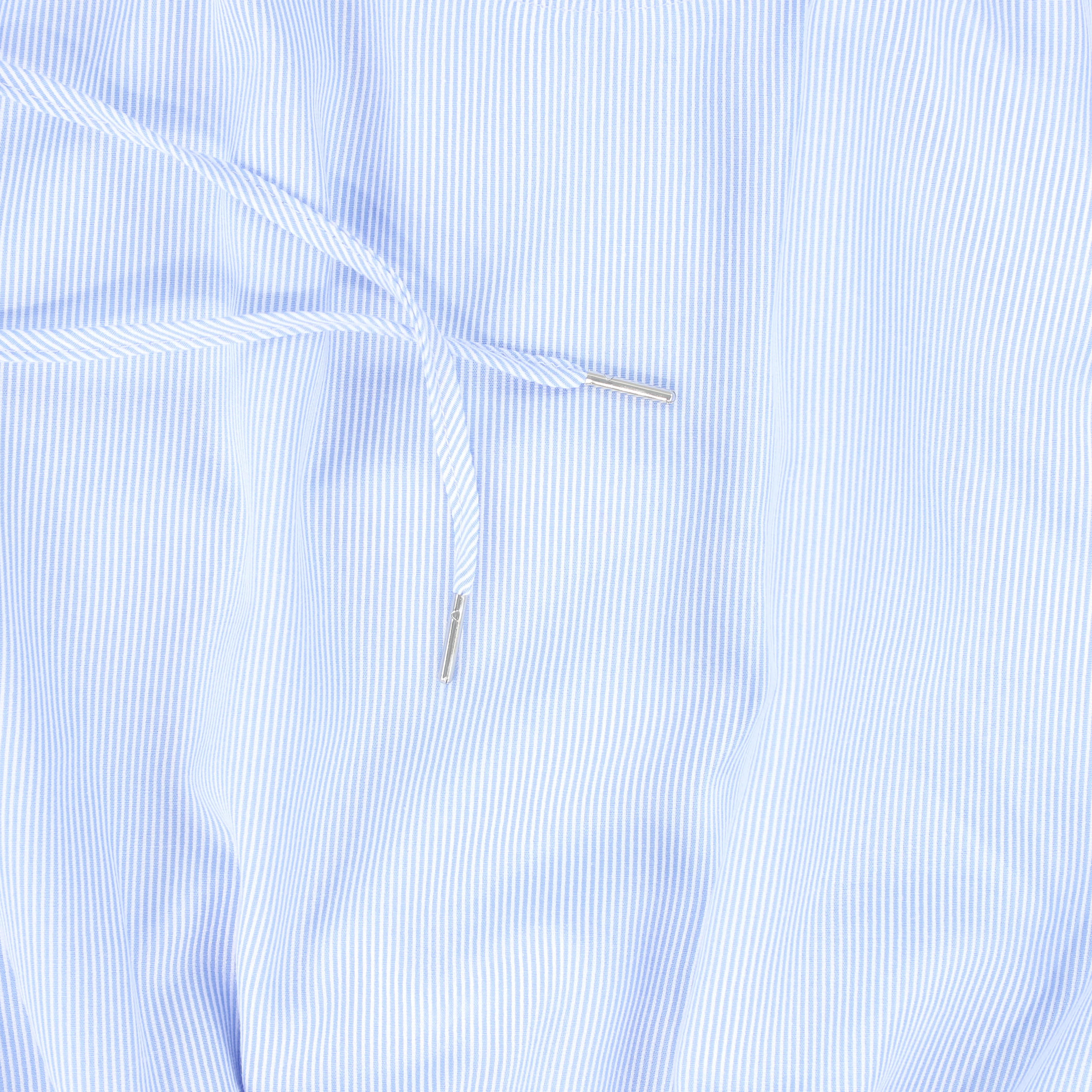 VALENTINA BLUE STRIPED LINEN BUBBLE BLOUSE - Image 3