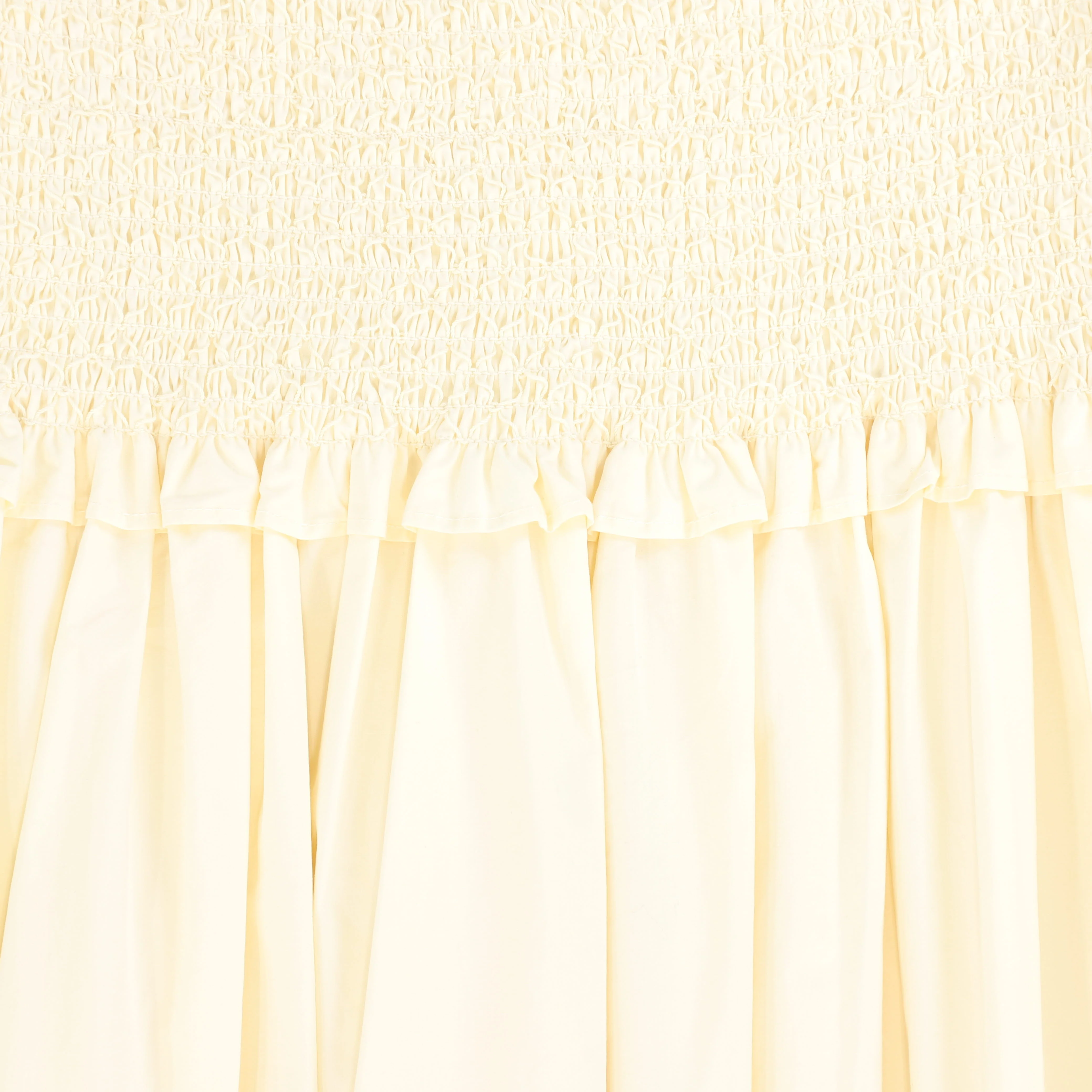VALENTINA CREAM SMOCK WAIST COTTON SKIRT - Image 3