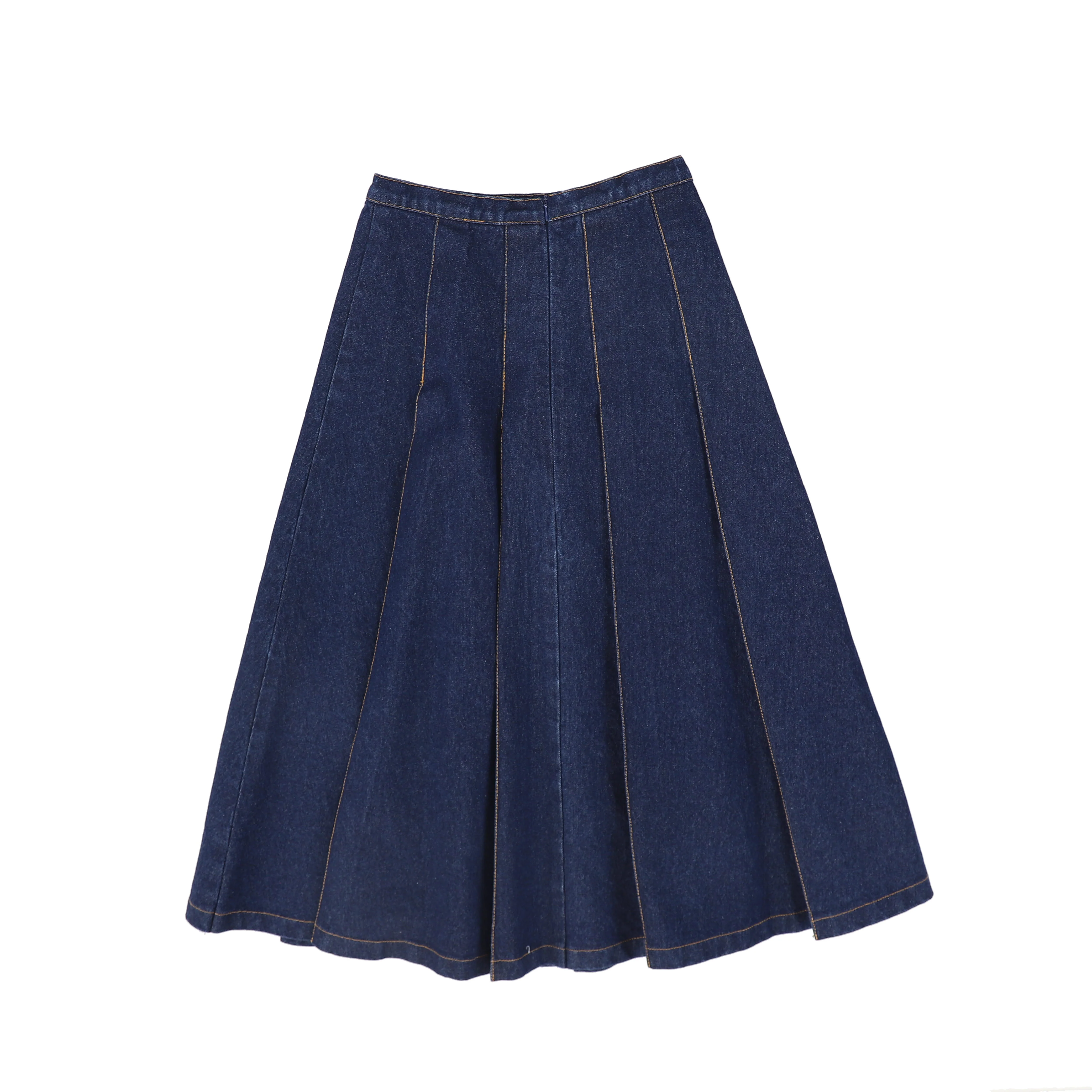 VALENTINA DENIM SEAM PLEAT SKIRT - Image 2