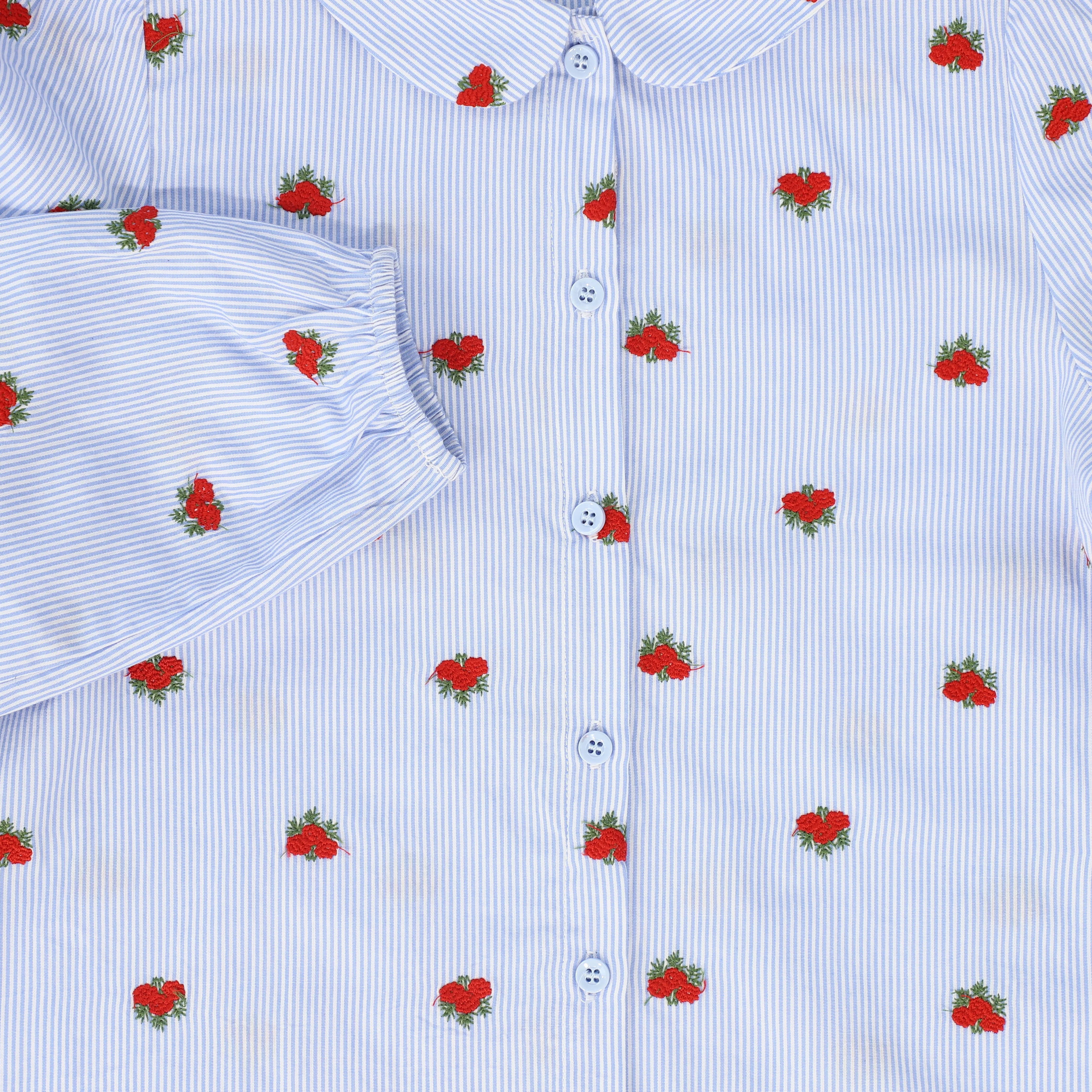 VALENTINA FLORAL PINSTRIPE FLORAL BLOUSE - Image 3