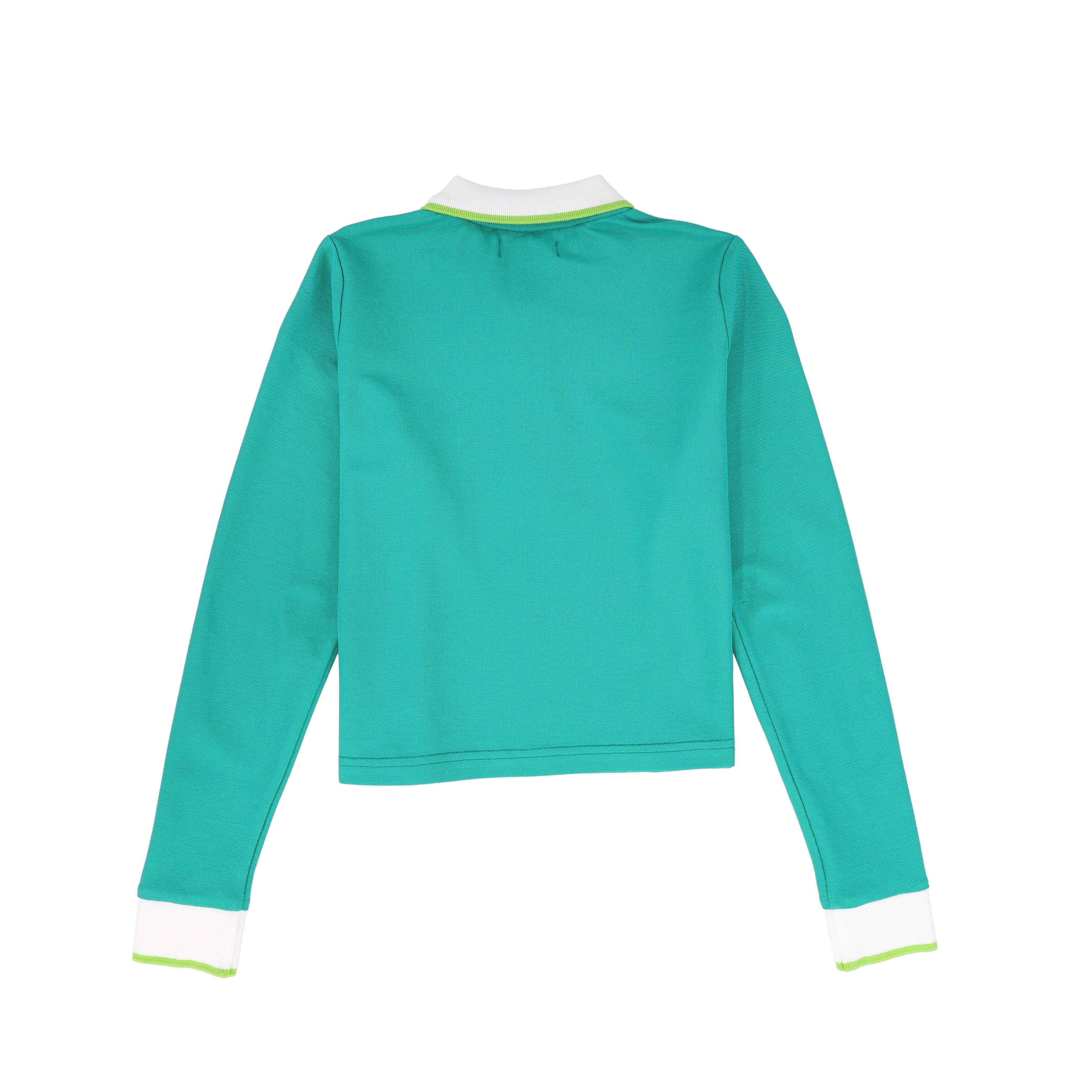VALENTINA GREEN ZIPPER PIQUE POLO - Image 2