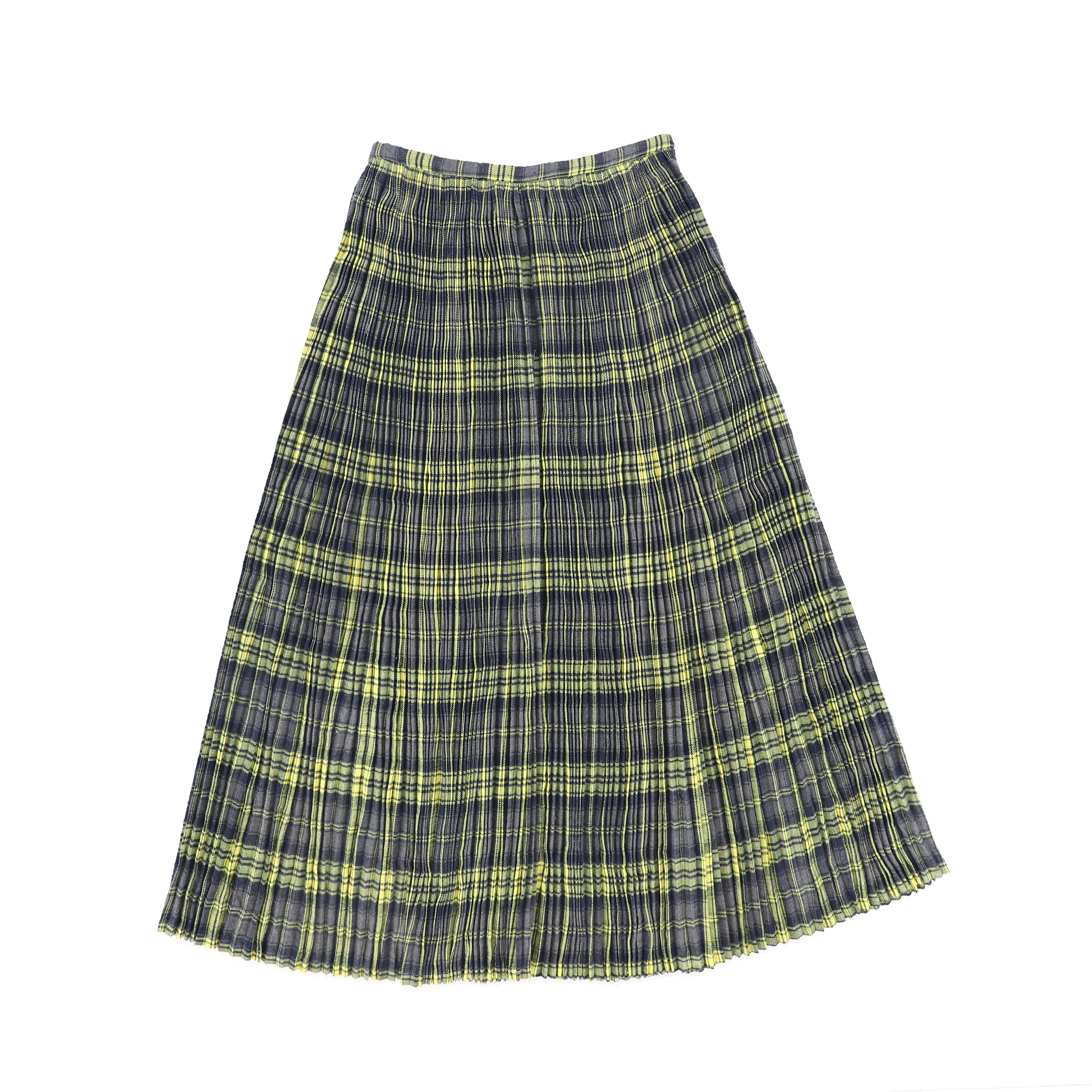 VALENTINA GREY GATHERED PLEAT PLAID MAXI SKIRT [FINAL SALE]