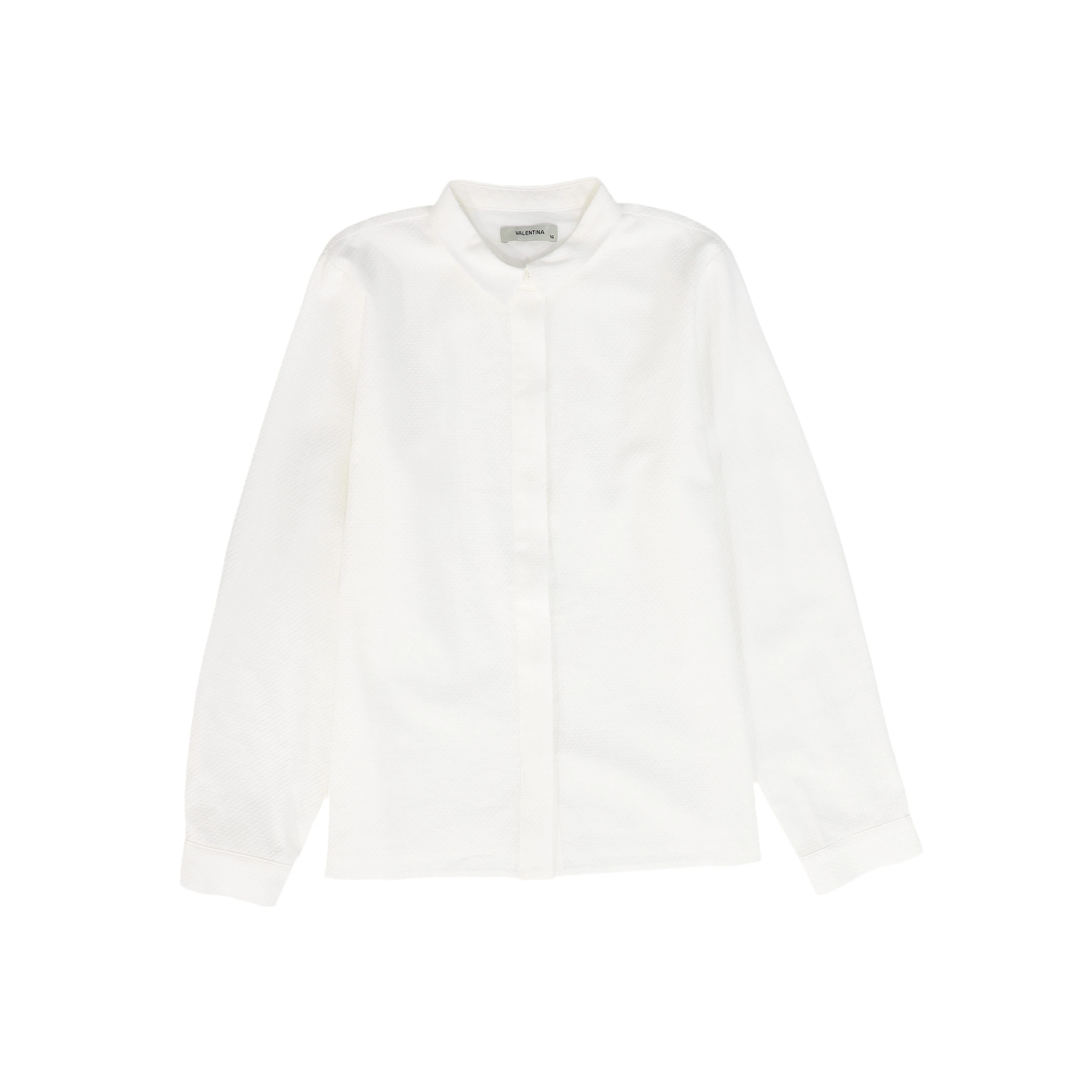 VALENTINA IVORY TEXTURED COLLARED BLOUSE [FINAL SALE]