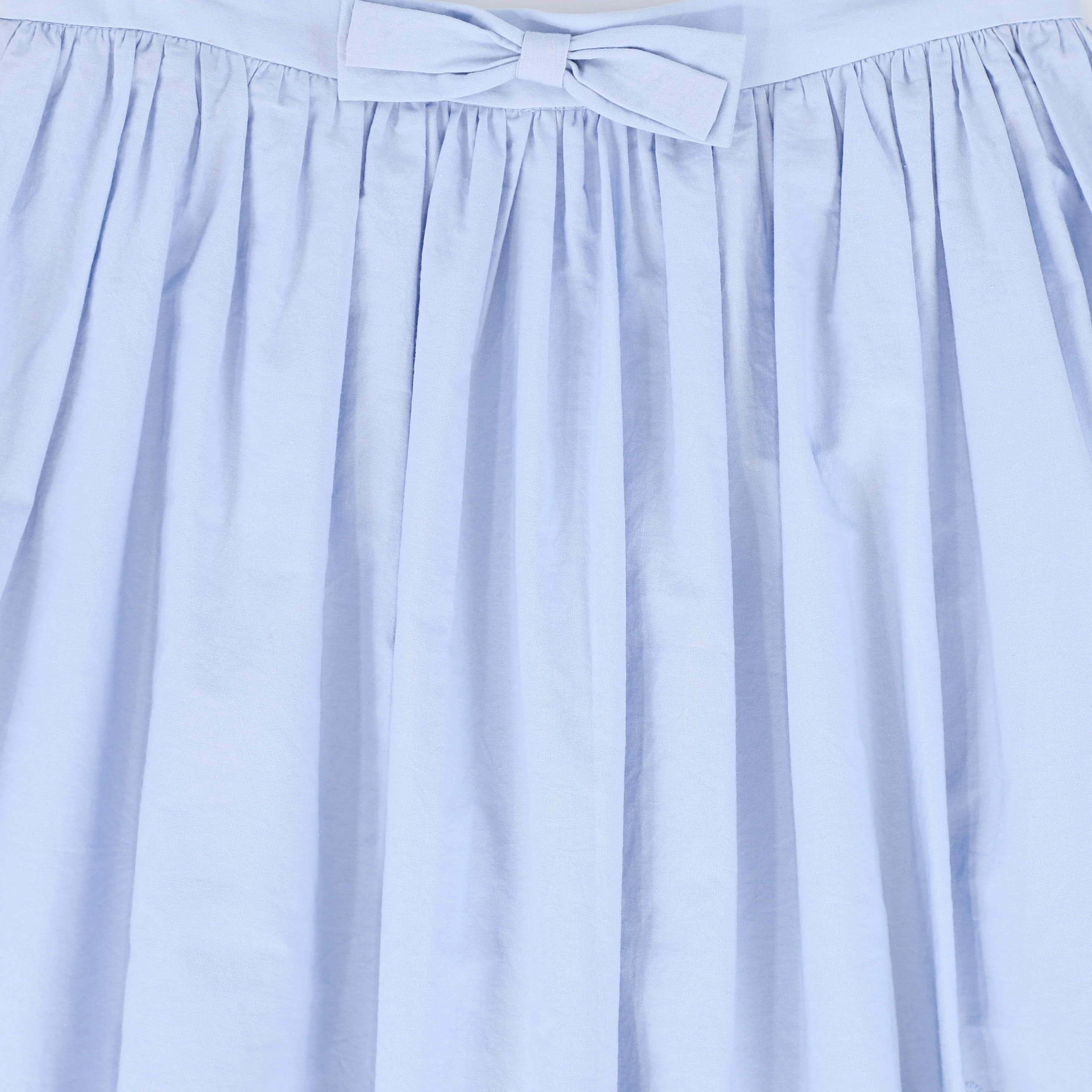 VALENTINA LIGHT BLUE EYELET DETAIL MIDI SKIRT - Image 3
