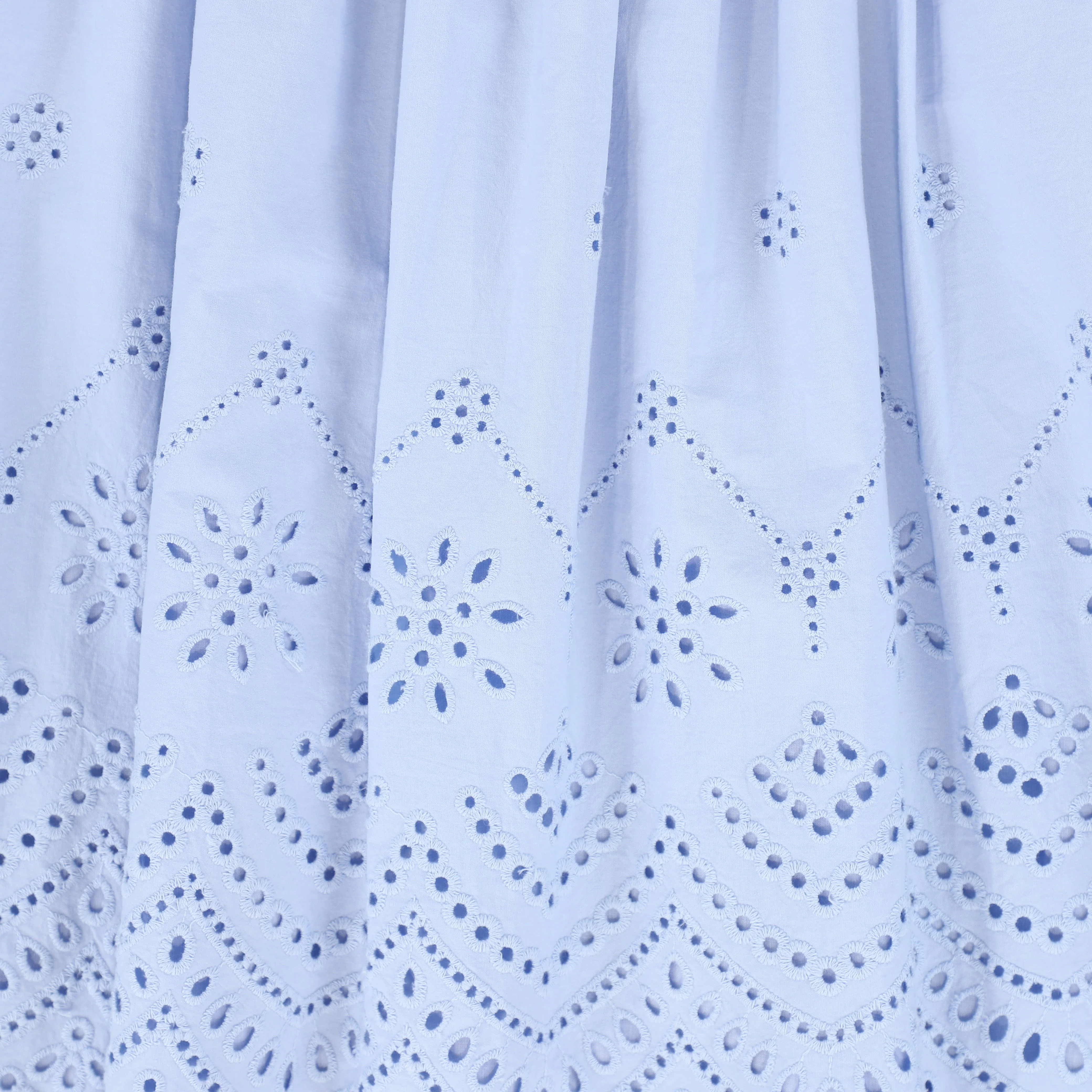 VALENTINA LIGHT BLUE EYELET DETAIL MIDI SKIRT - Image 4