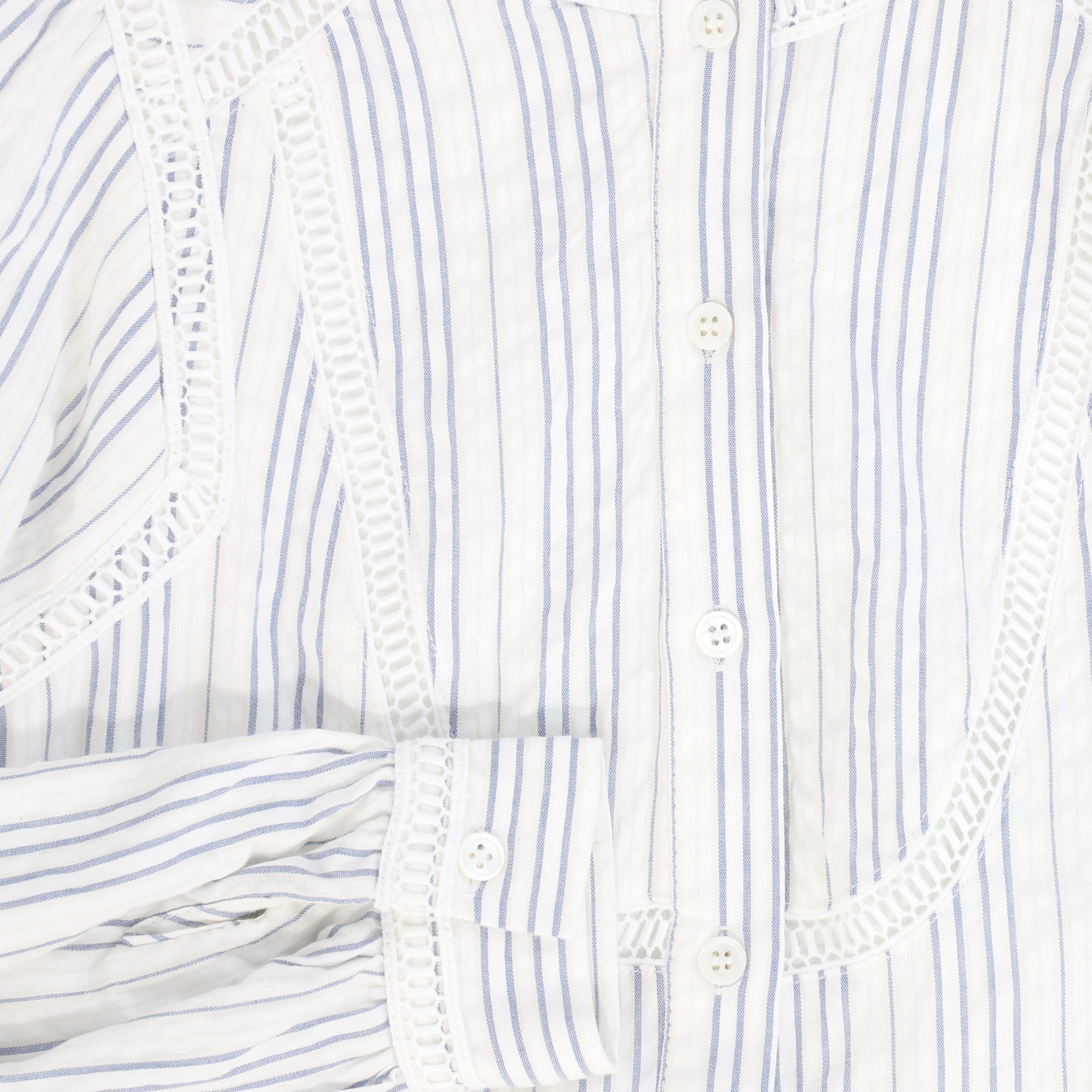 VALENTINA LIGHT BLUE STRIPED LACE TRIM DRESS - Image 3
