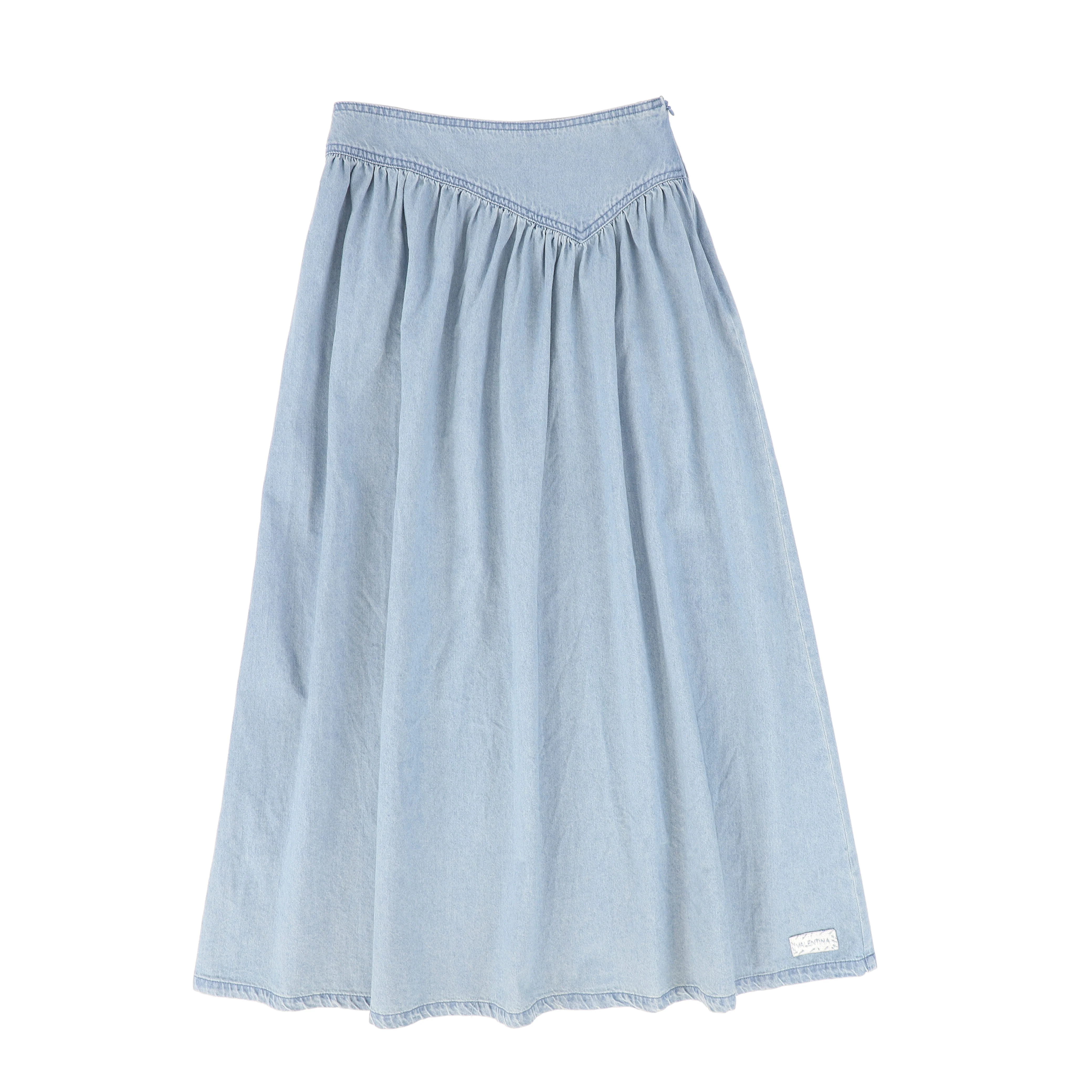 VALENTINA LIGHT BLUE V WAIST DENIM SKIRT - Image 2