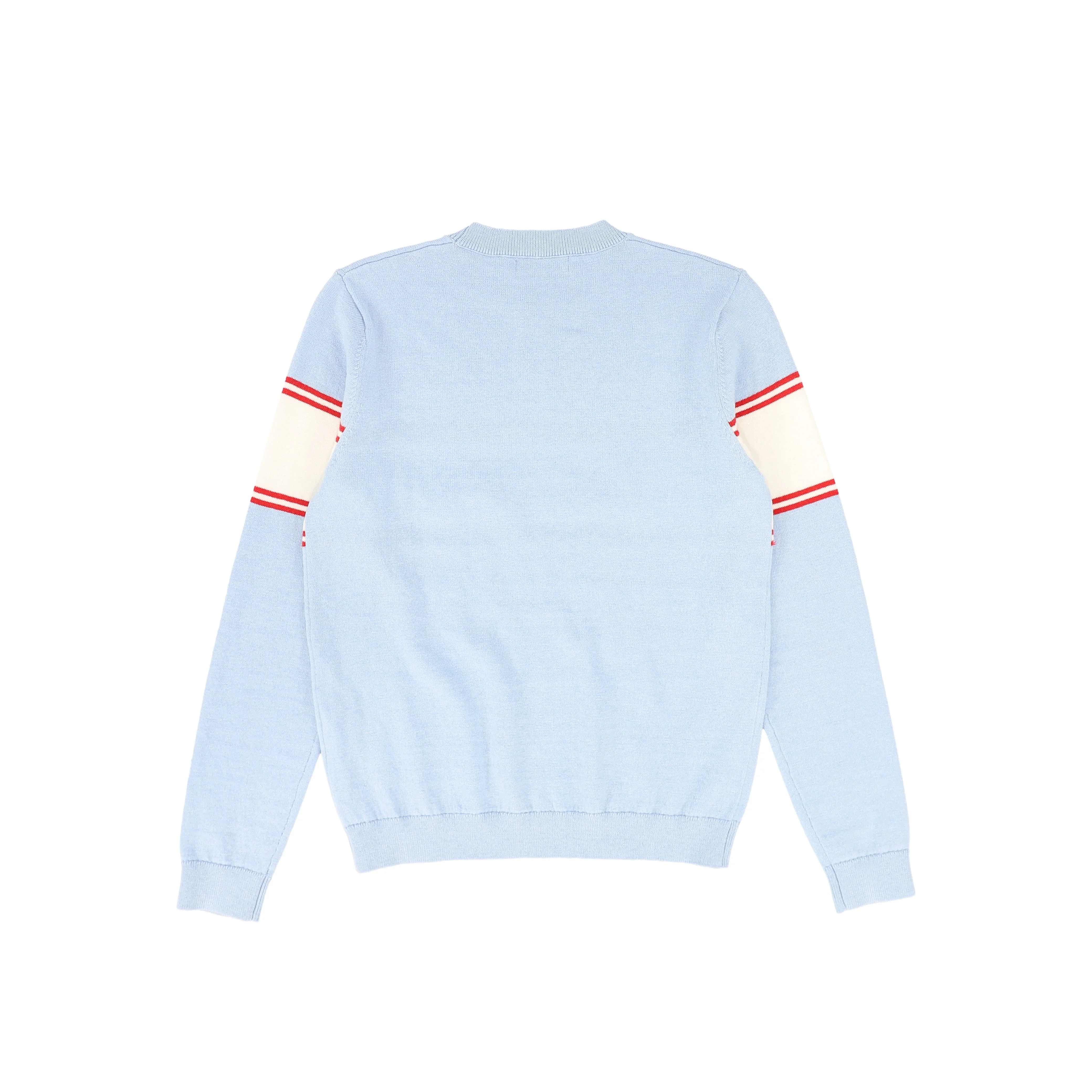 VALENTINA LIGHT BLUE WIDE STRIPE LOGO SWEATER - Image 2