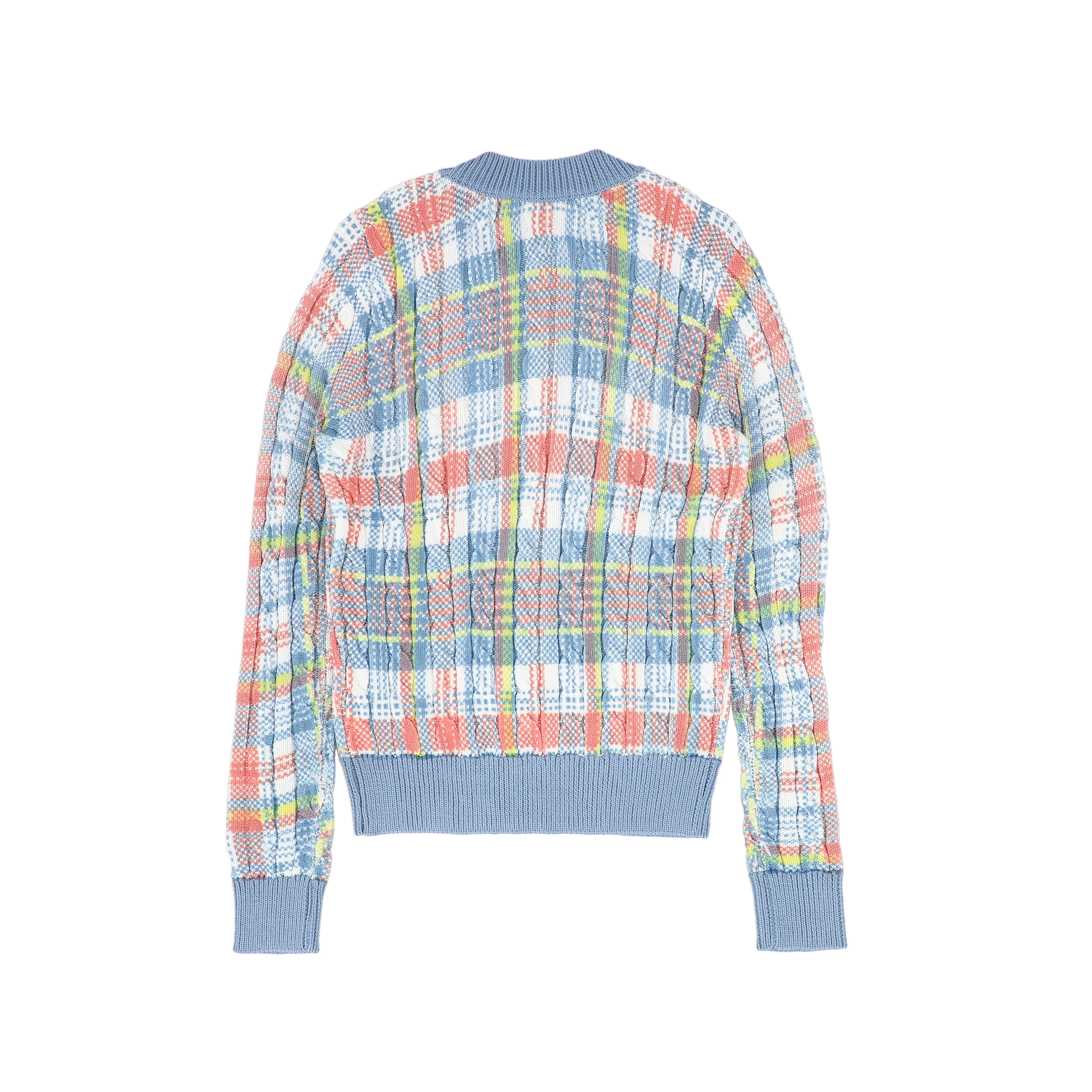 VALENTINA MULTI DENIM PLAID PRINT SWEATER - Image 2