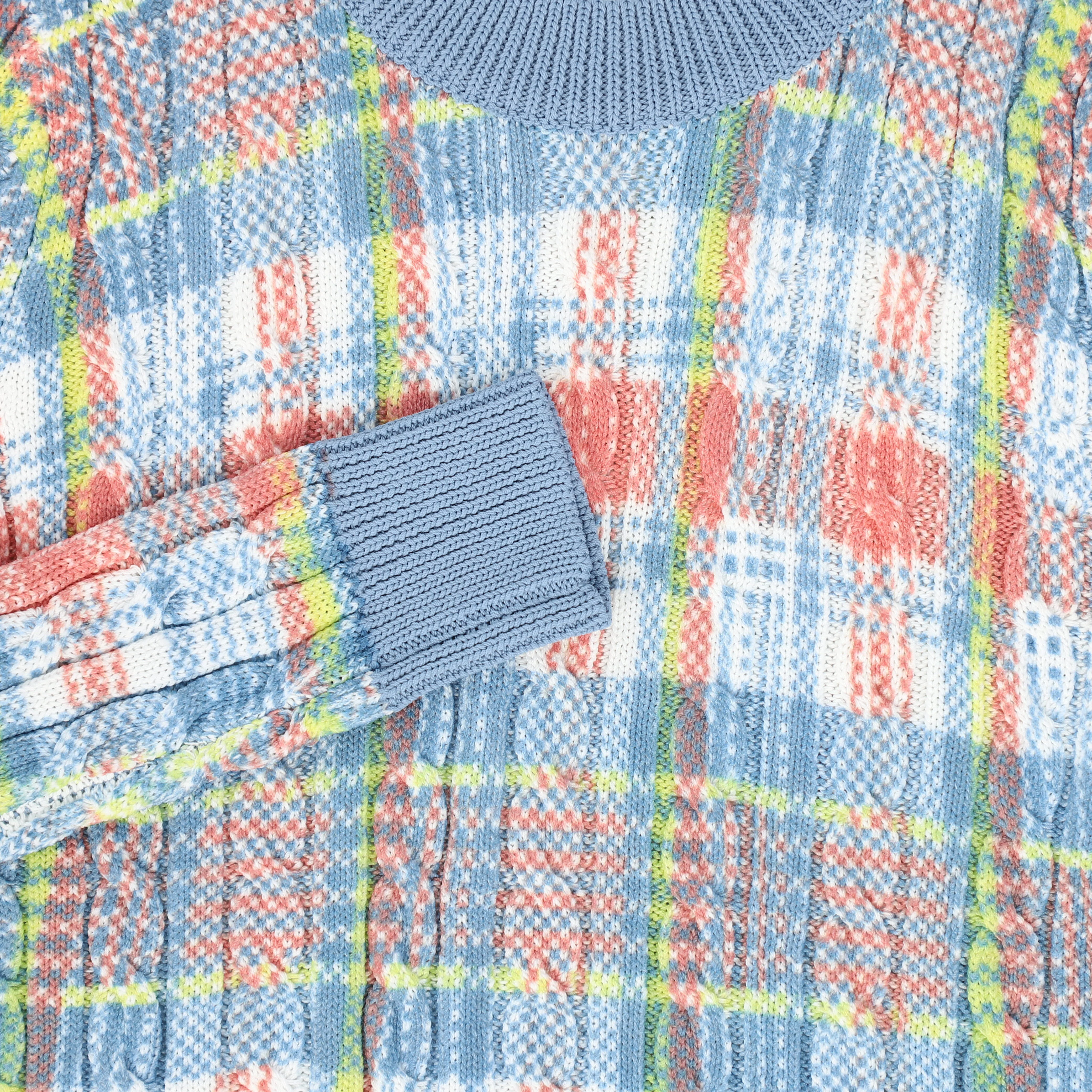 VALENTINA MULTI DENIM PLAID PRINT SWEATER - Image 3