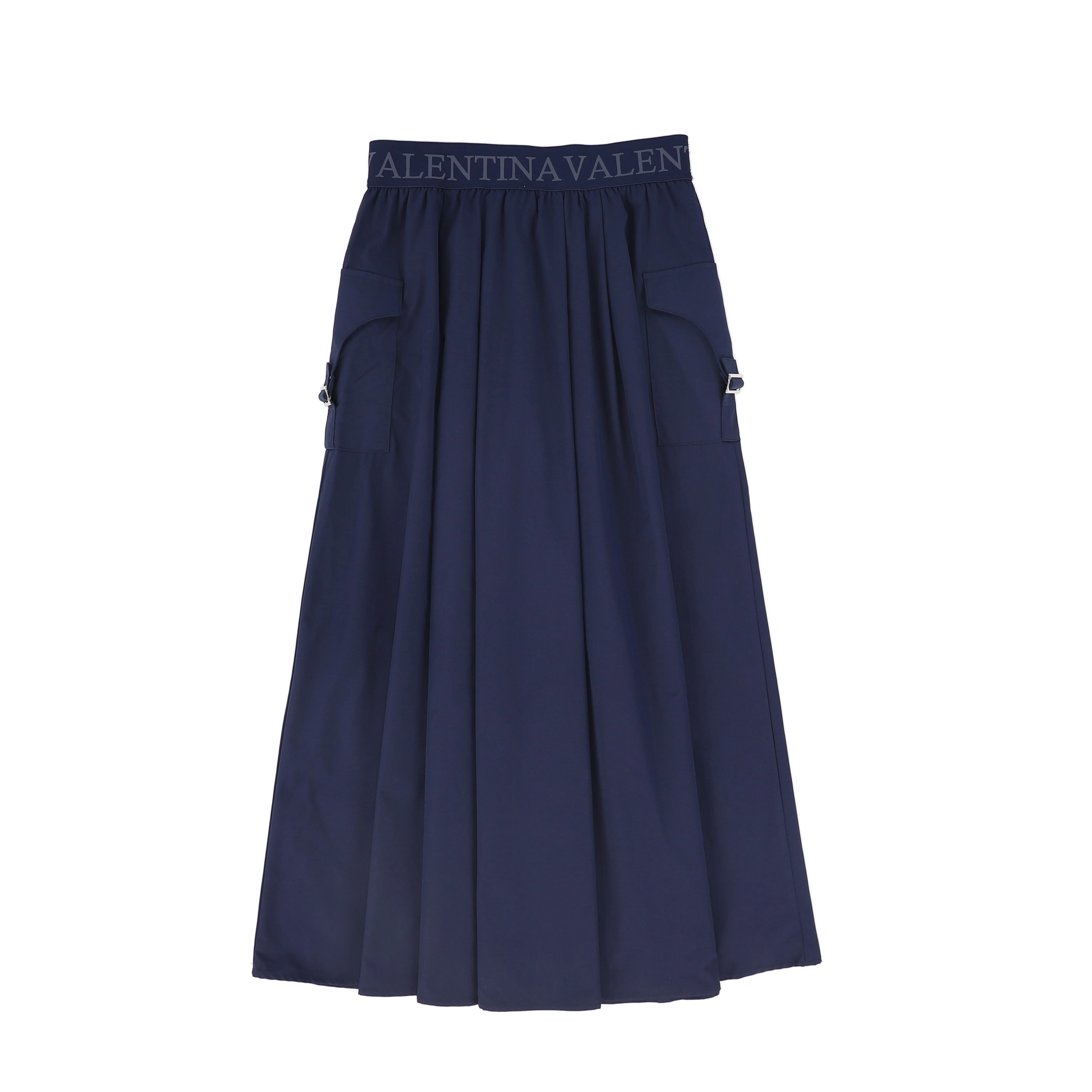 VALENTINA NAVY PLEATED CARGO SKIRT - Image 2