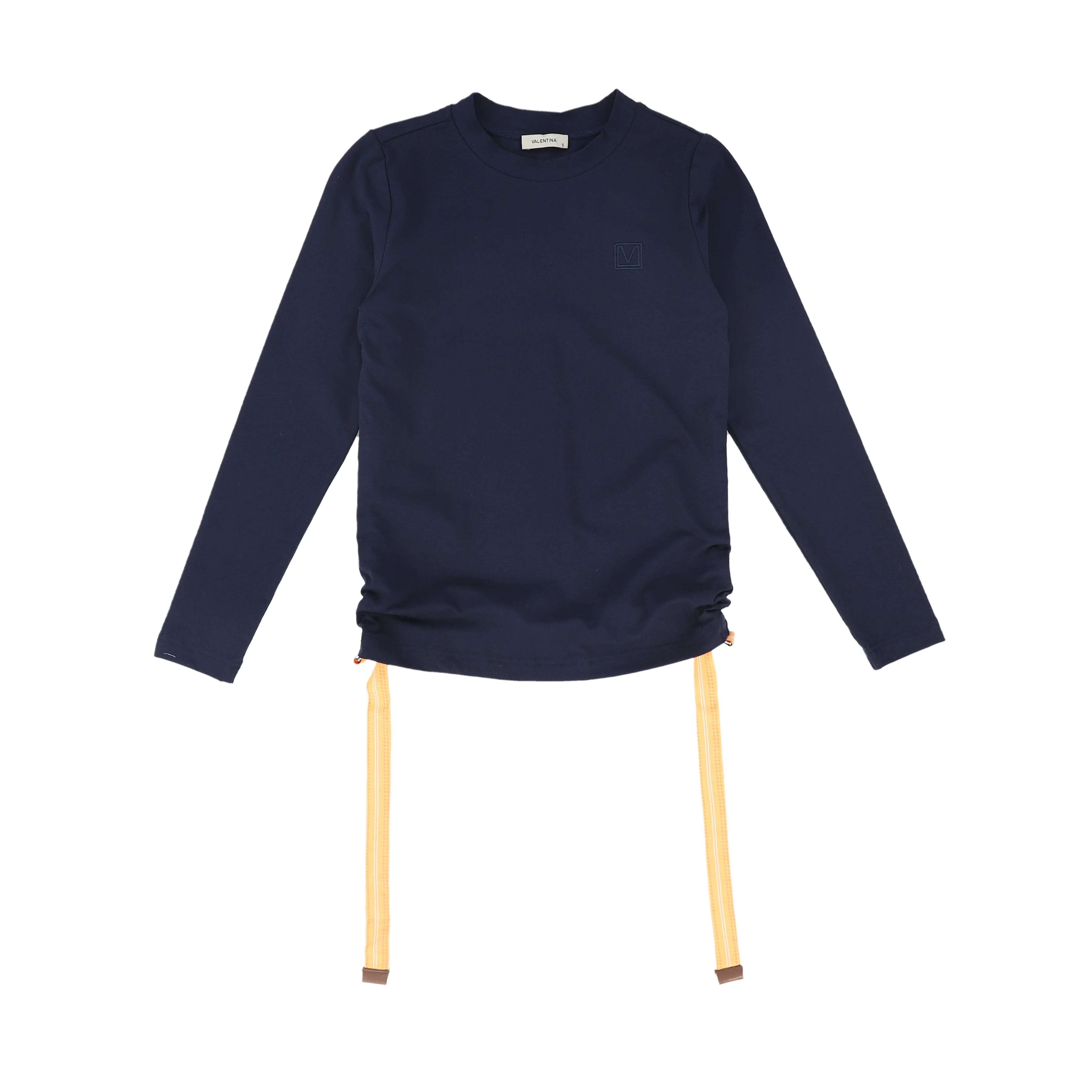 VALENTINA NAVY SIDE RUCHED TEE
