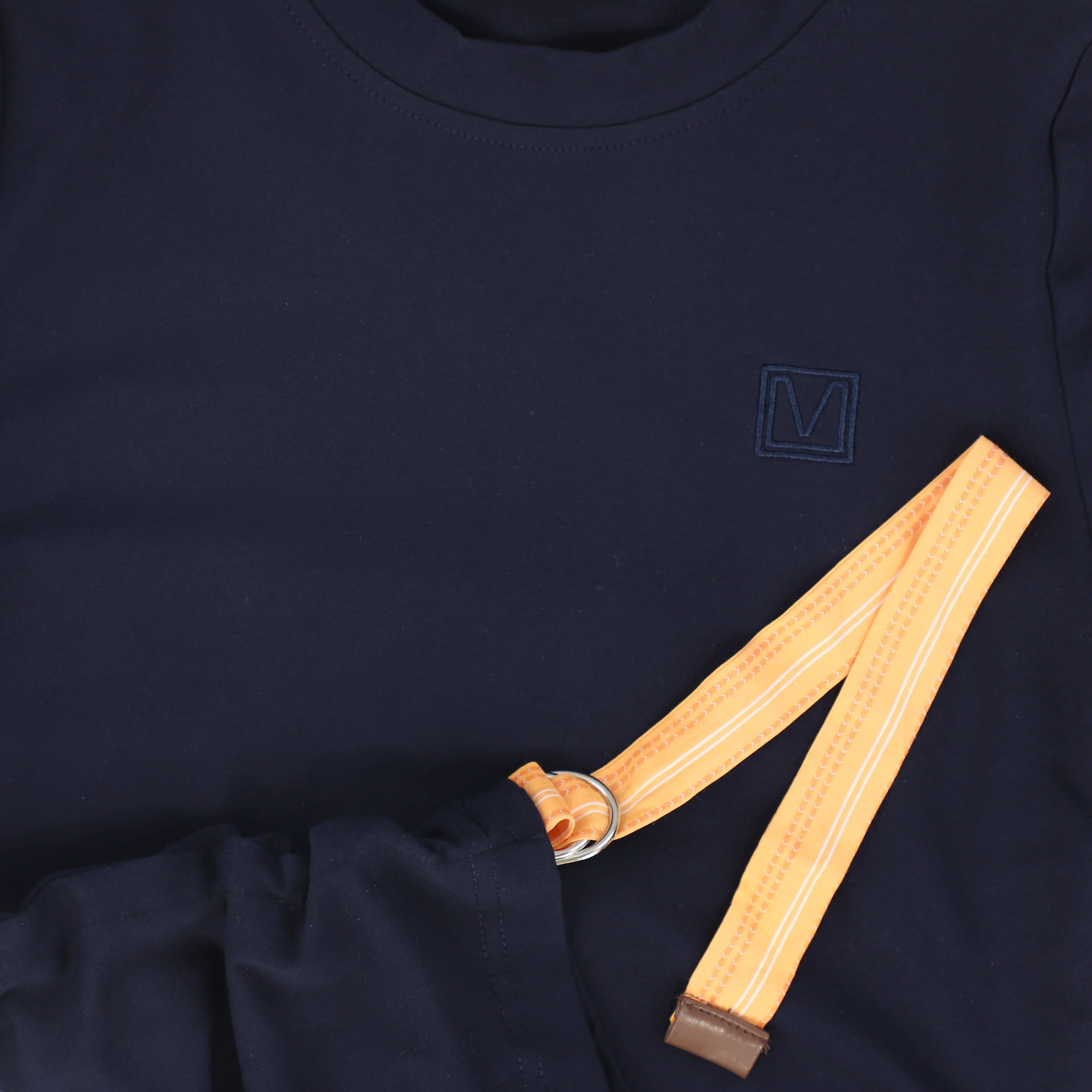VALENTINA NAVY SIDE RUCHED TEE - Image 3
