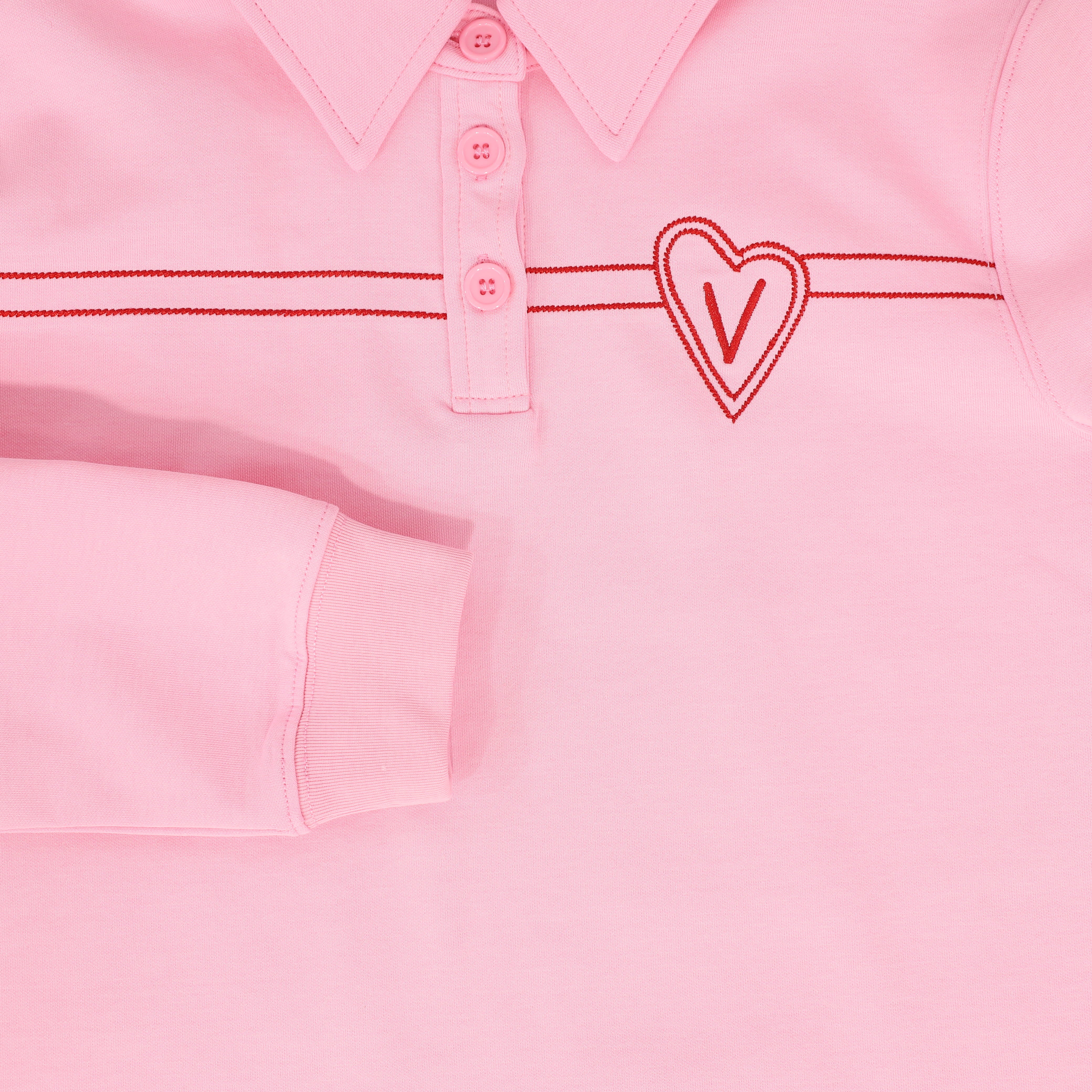 VALENTINA PINK EMBROIDERED HEART POLO - Image 3