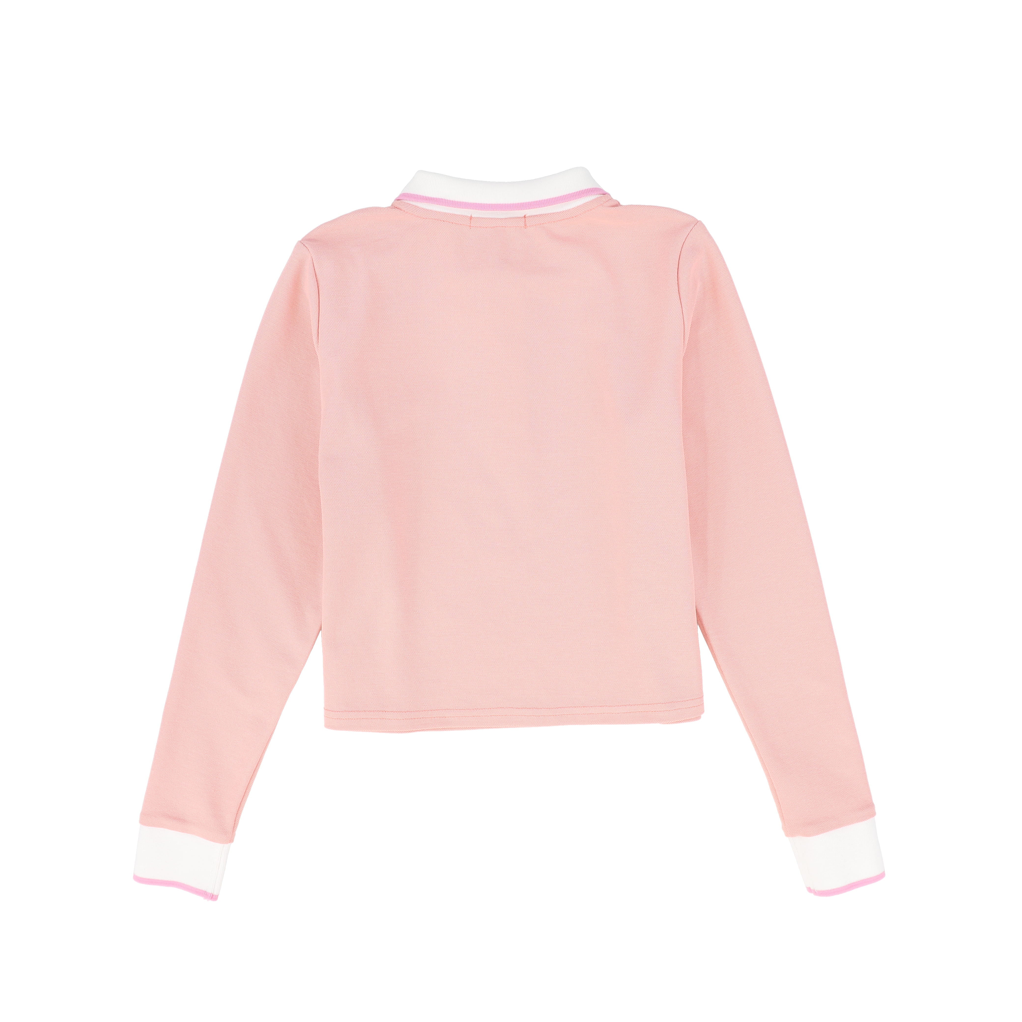 VALENTINA PINK ZIPPER PIQUE POLO - Image 2