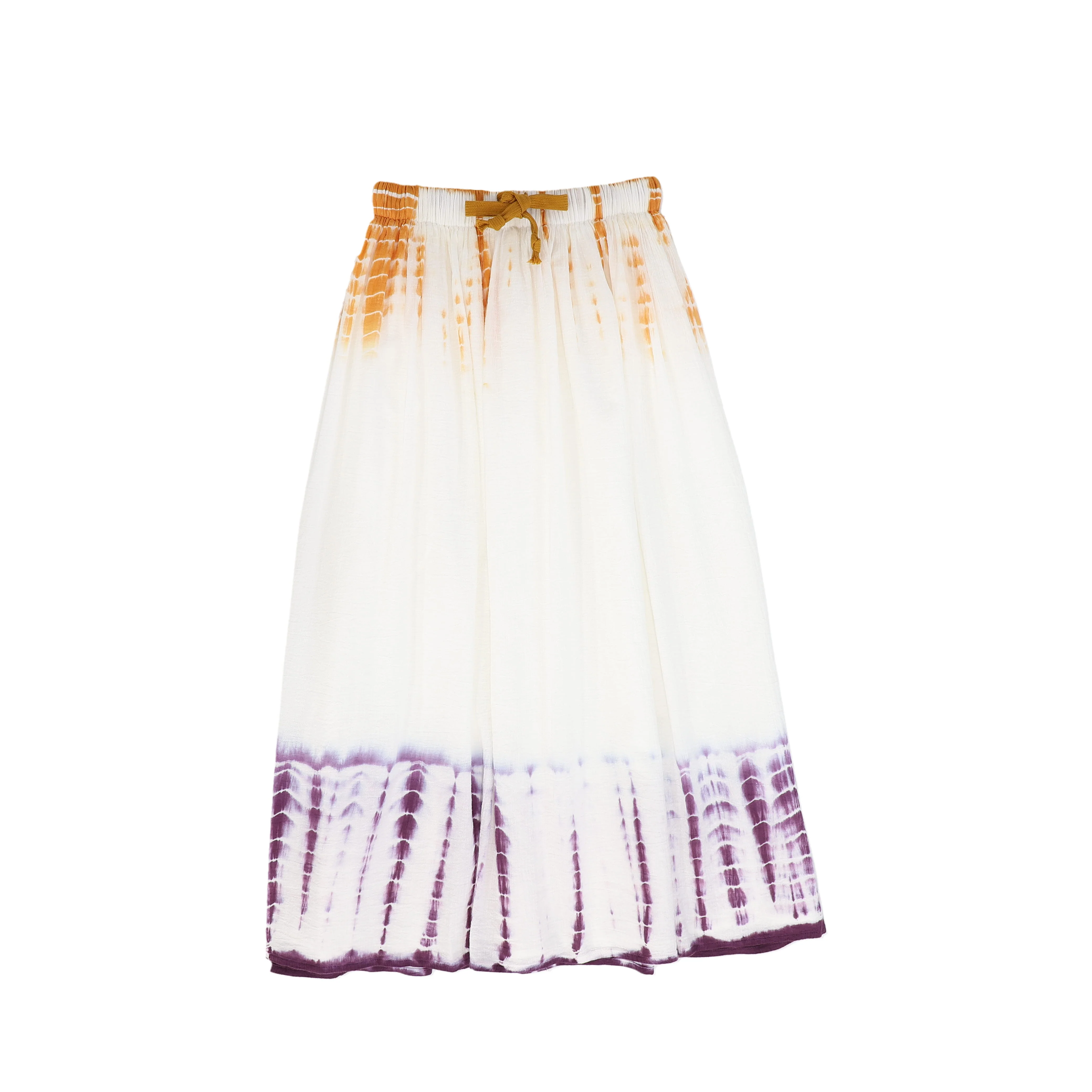 VALENTINA IVORY/PURPLE CRINKLE TIE DYE MAXI SKIRT [FINAL SALE]