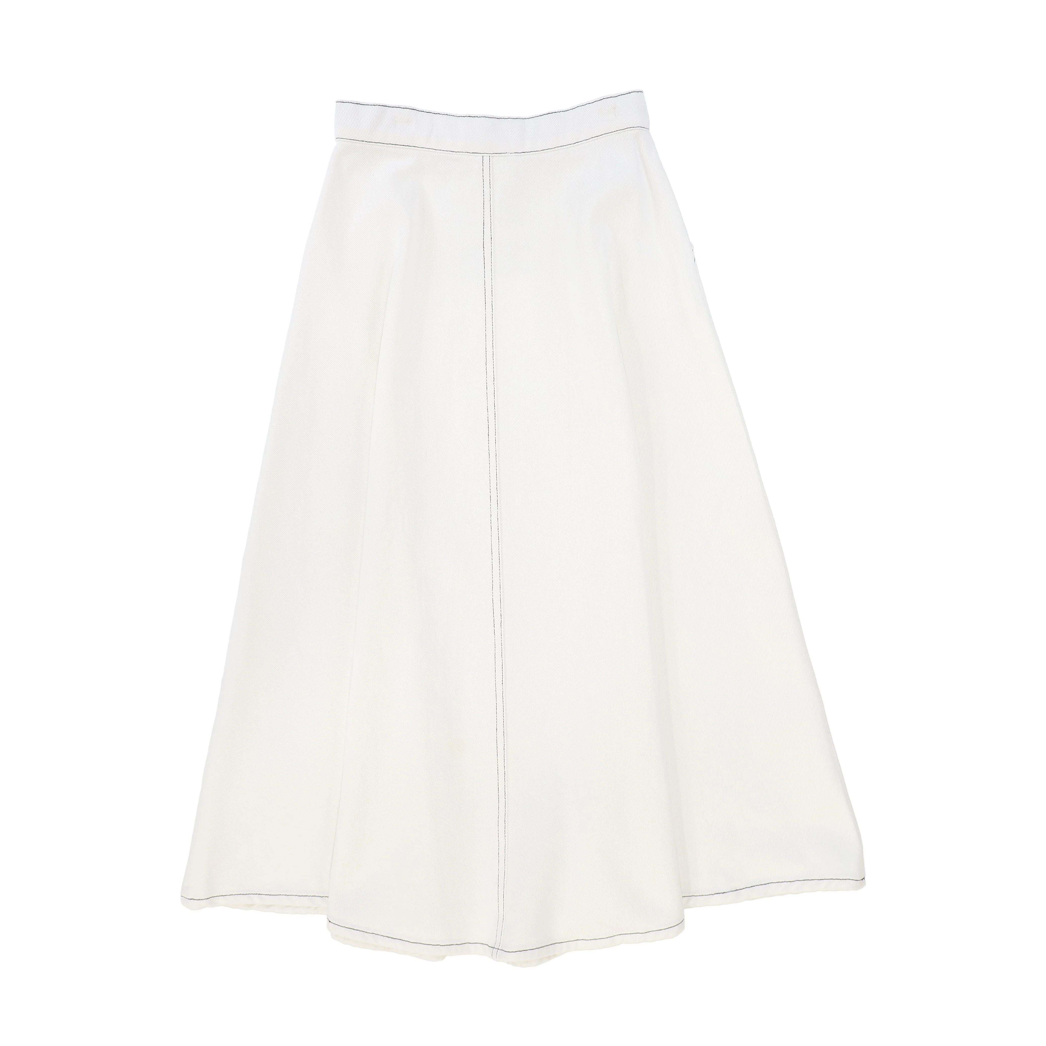 VALENTINA WHITE FLY FRONT DENIM SKIRT - Image 2