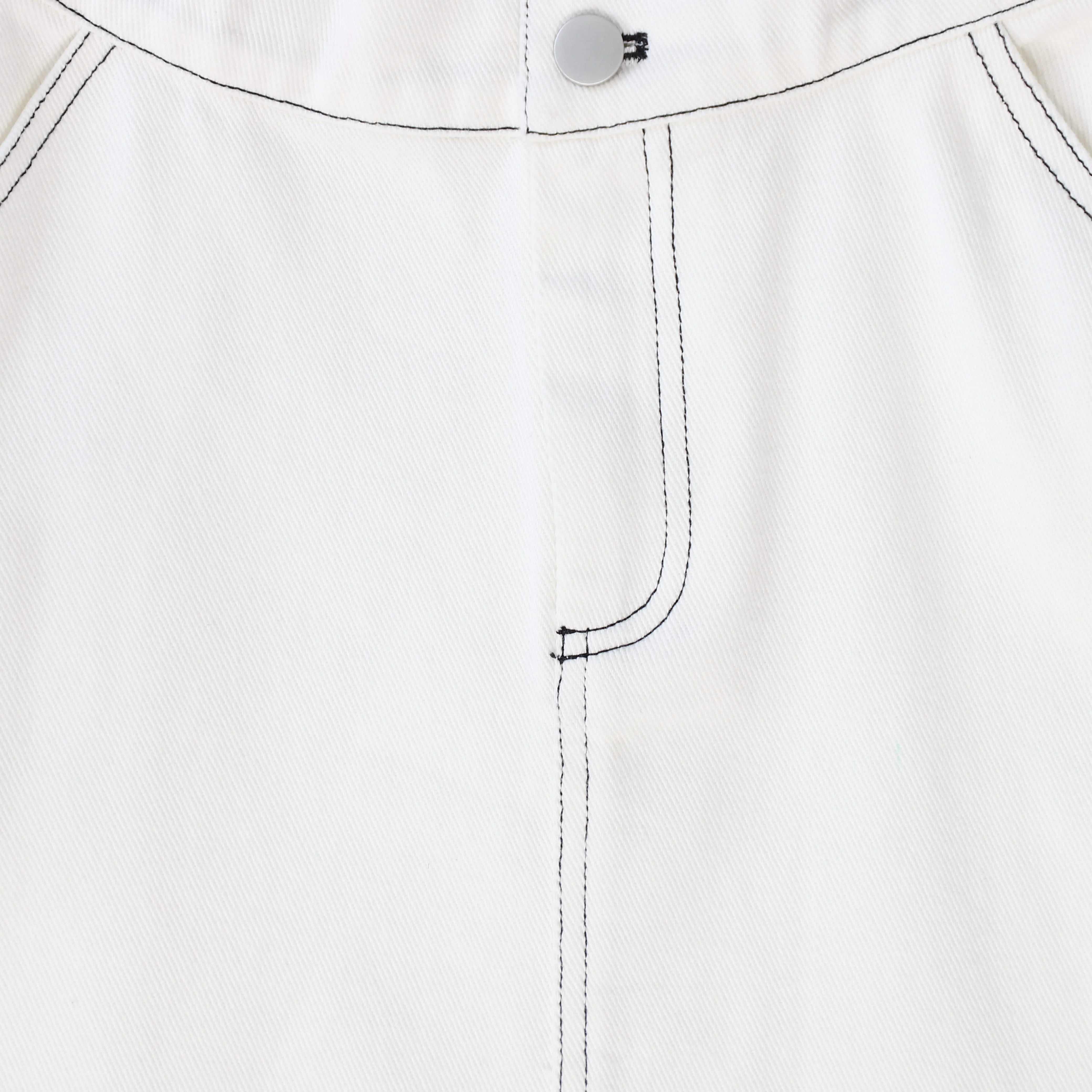 VALENTINA WHITE FLY FRONT DENIM SKIRT - Image 3
