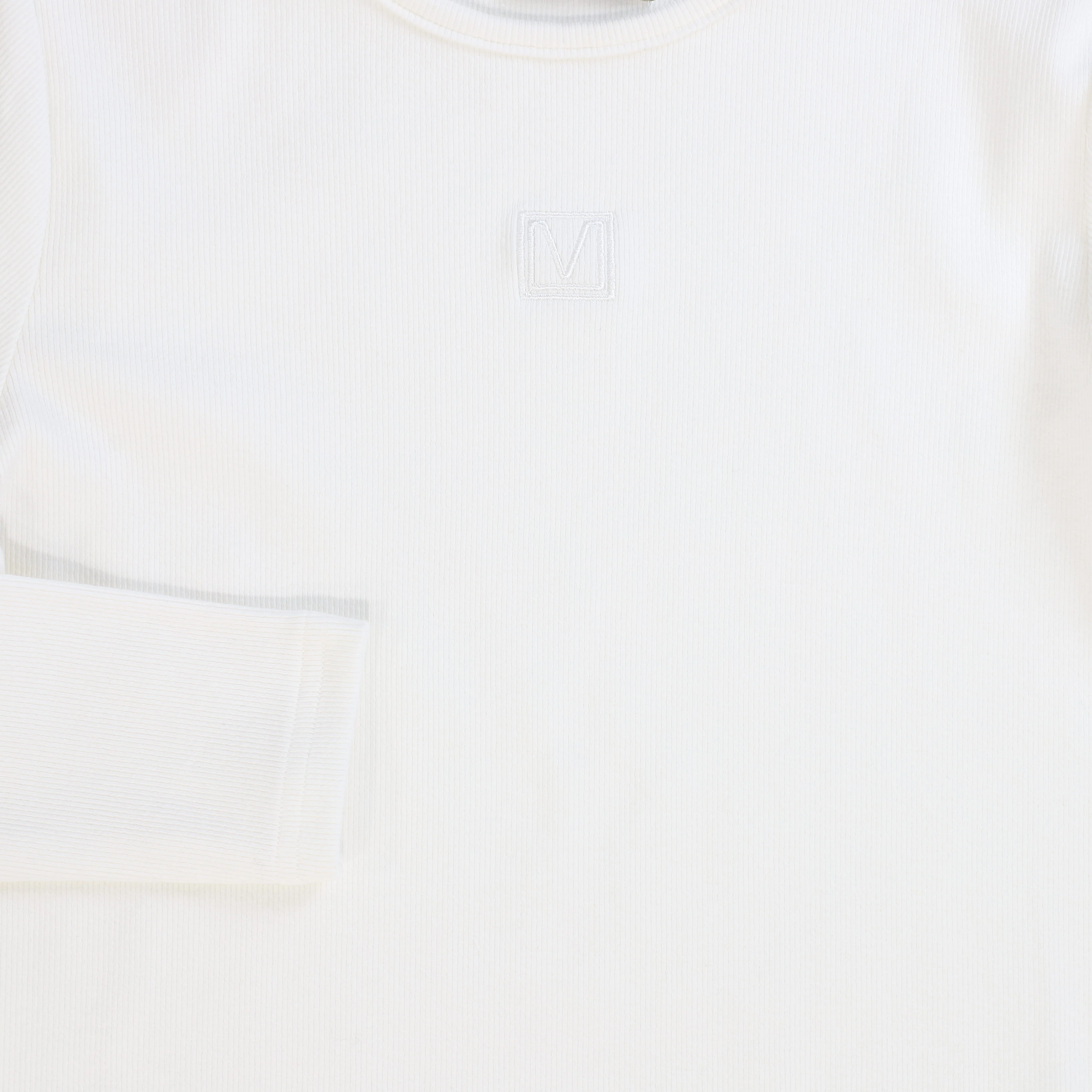 VALENTINA WHITE RIBBED LOGO PATCH T-SHIRT - Image 3